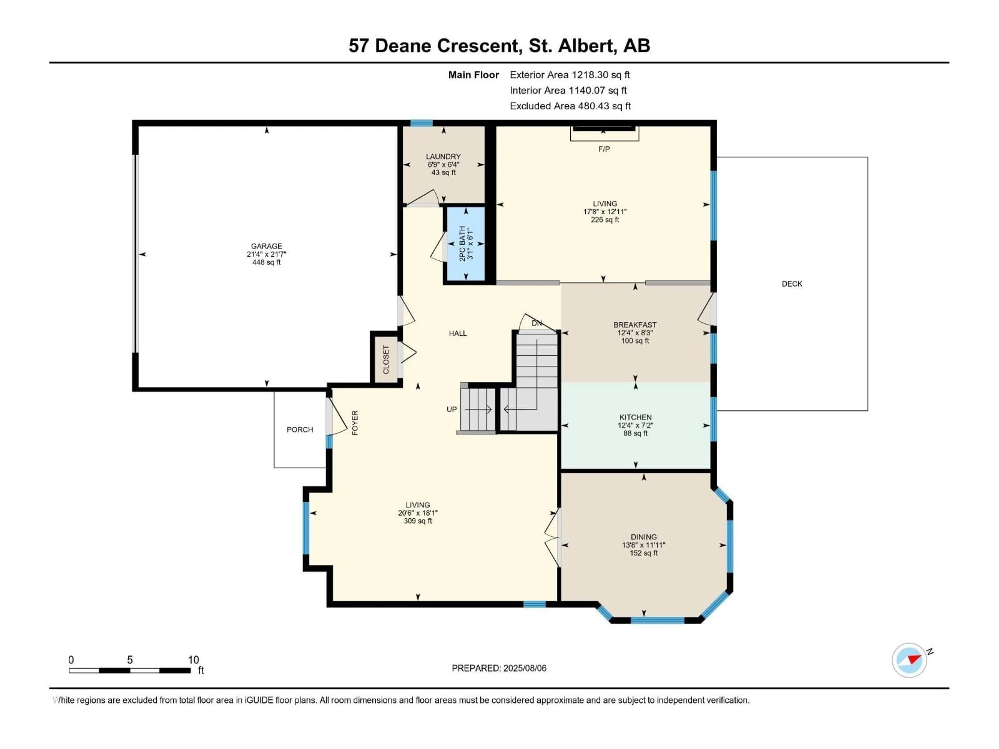 Floor plan for 57 DEANE CR, St. Albert Alberta T8N5A2