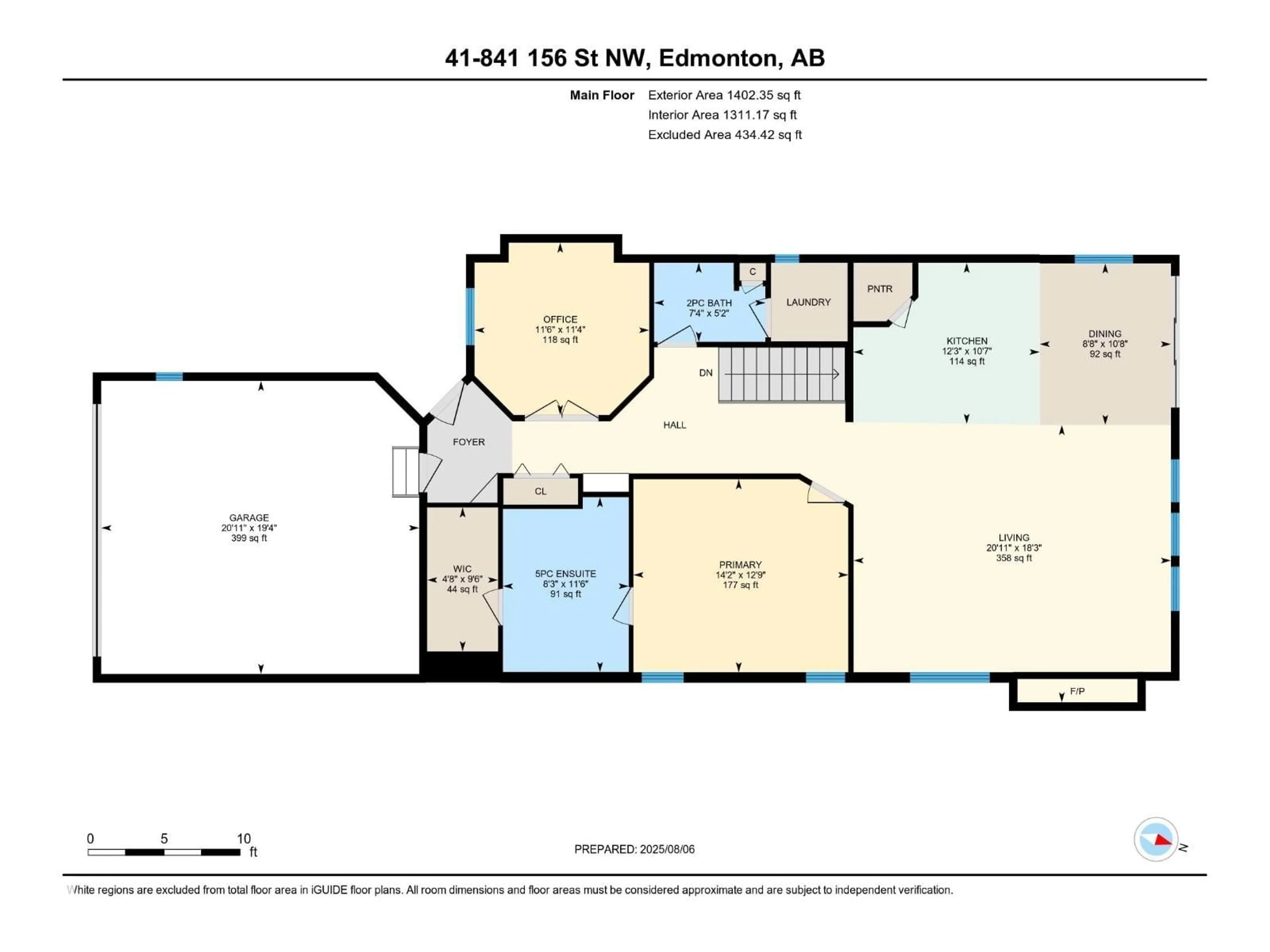 Floor plan for #41 - 841 156 STREET NW, Edmonton Alberta T6R0B3