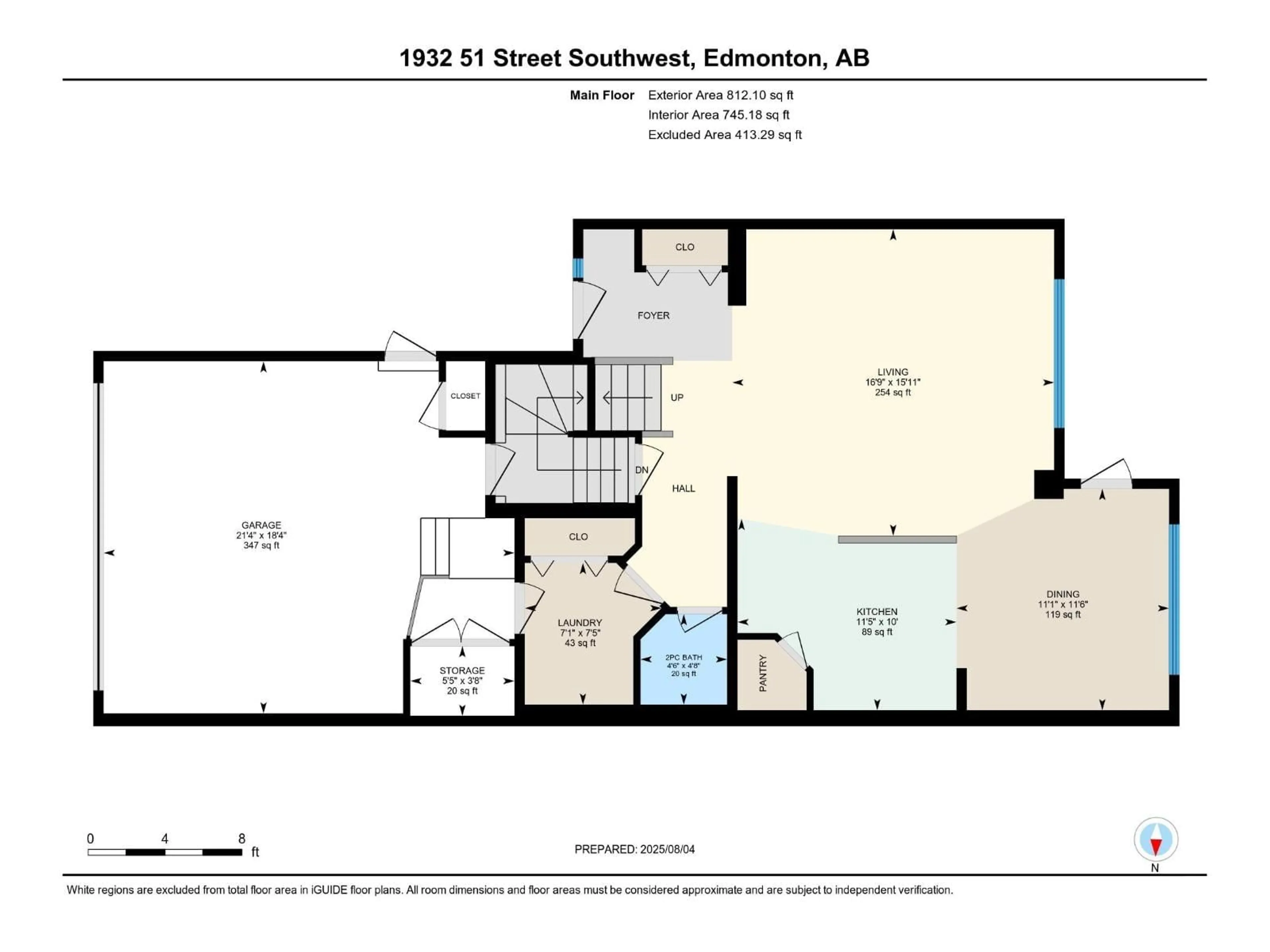 Floor plan for SW - 1932 51 ST, Edmonton Alberta T6X1Y4