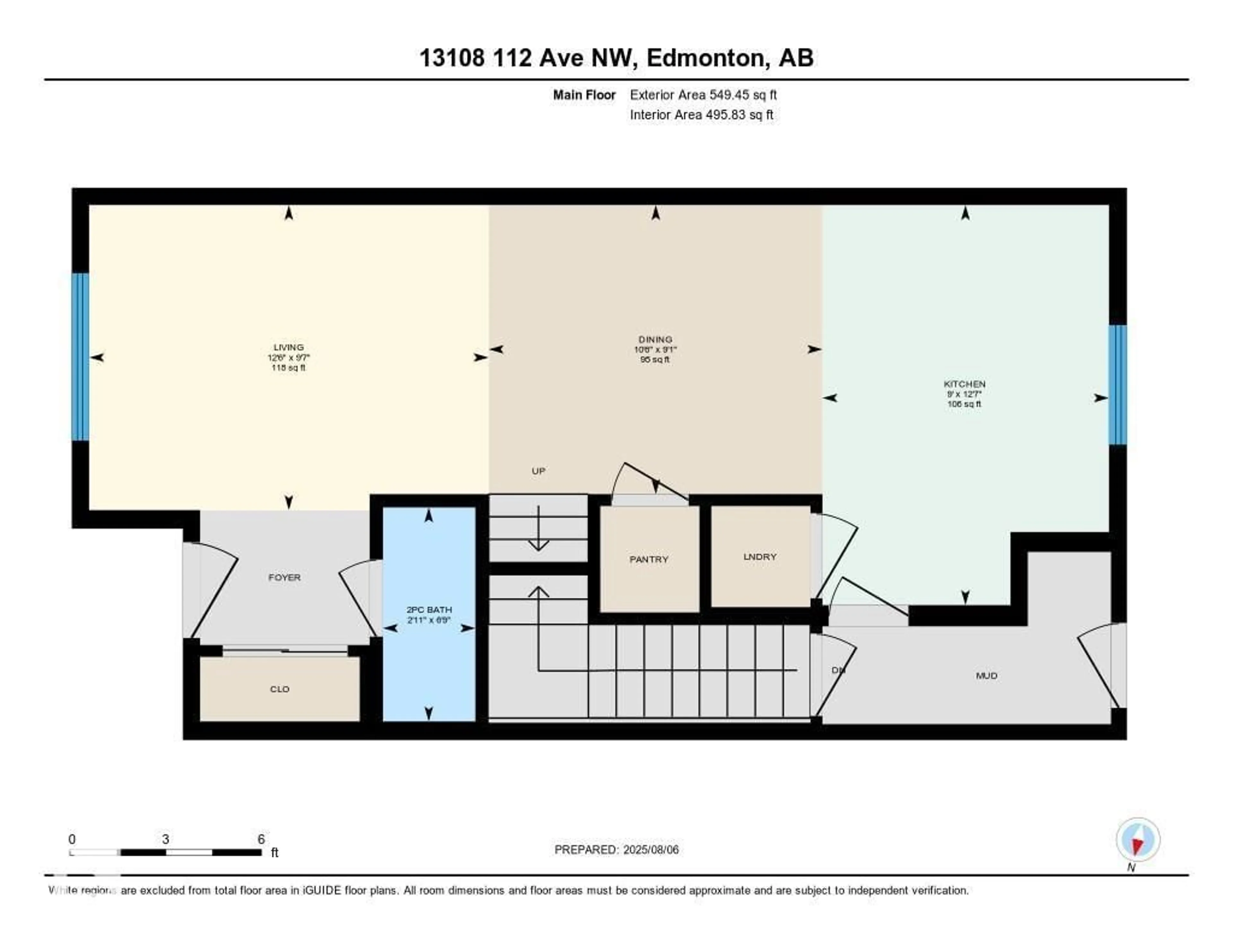 Floor plan for 13108 112 AV, Edmonton Alberta T5M2R6