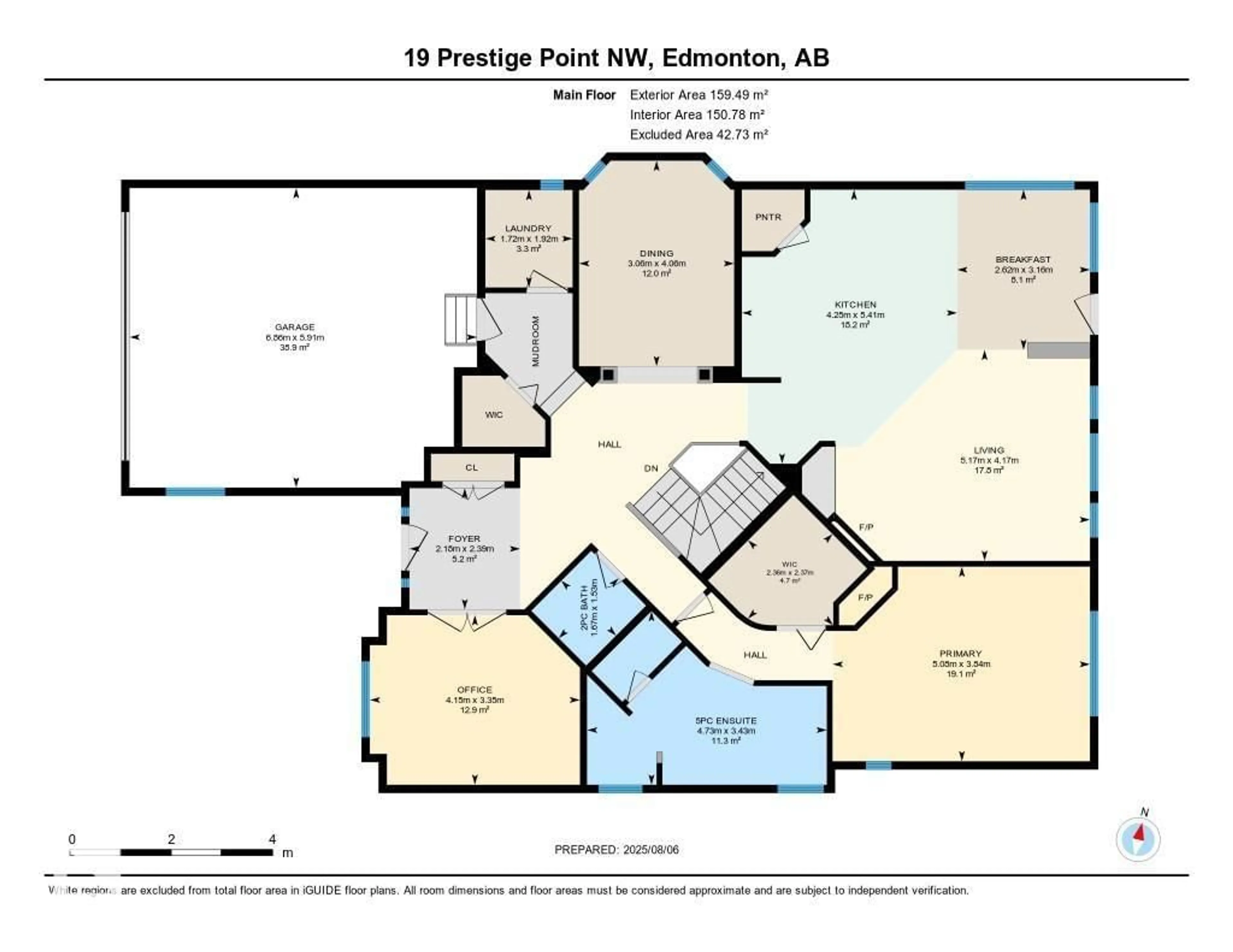 Floor plan for 19 PRESTIGE POINT, Edmonton Alberta T6M2T3