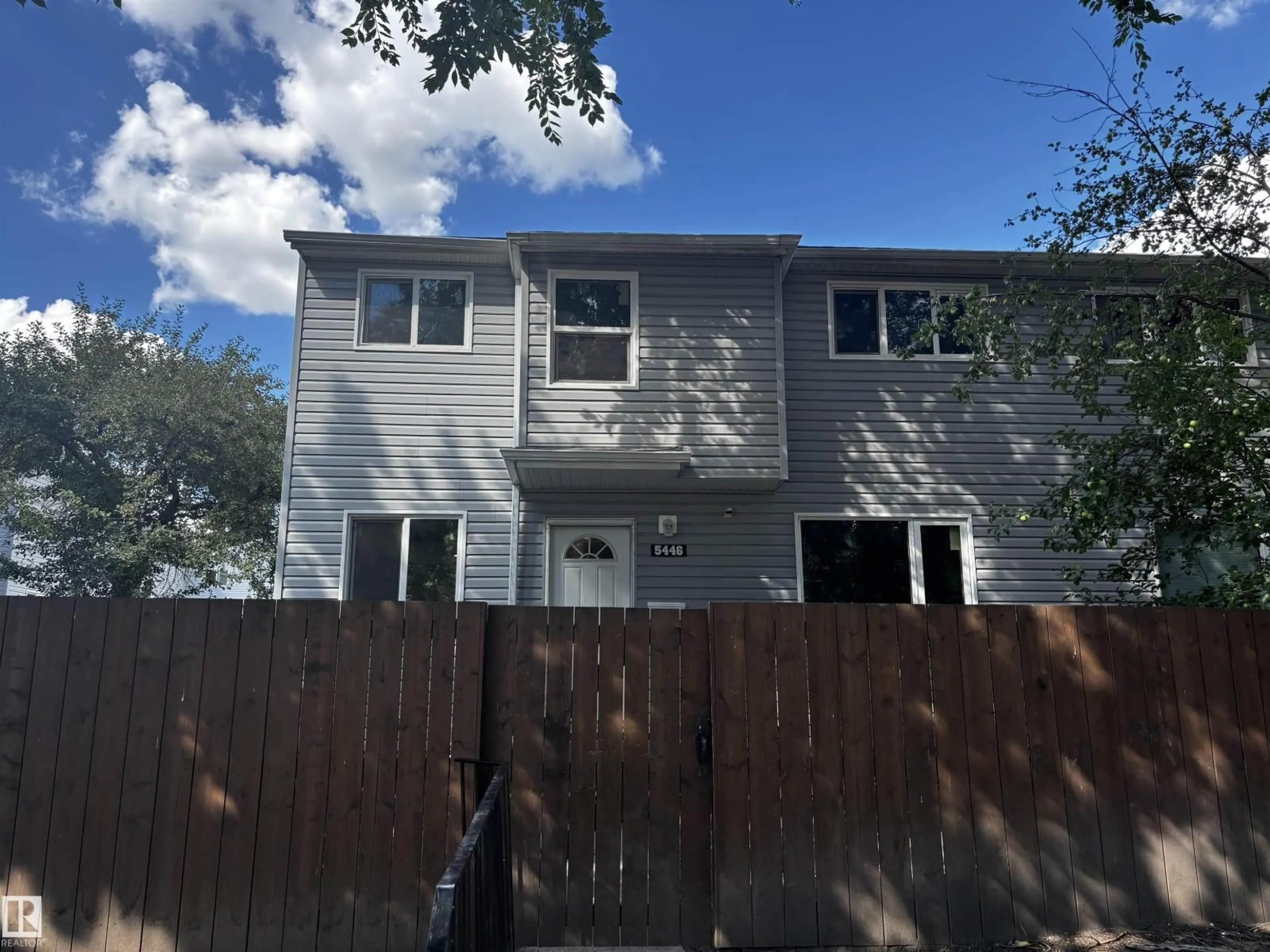 Home with vinyl exterior material, street for NW - 5446 144B AV, Edmonton Alberta T5A3N5