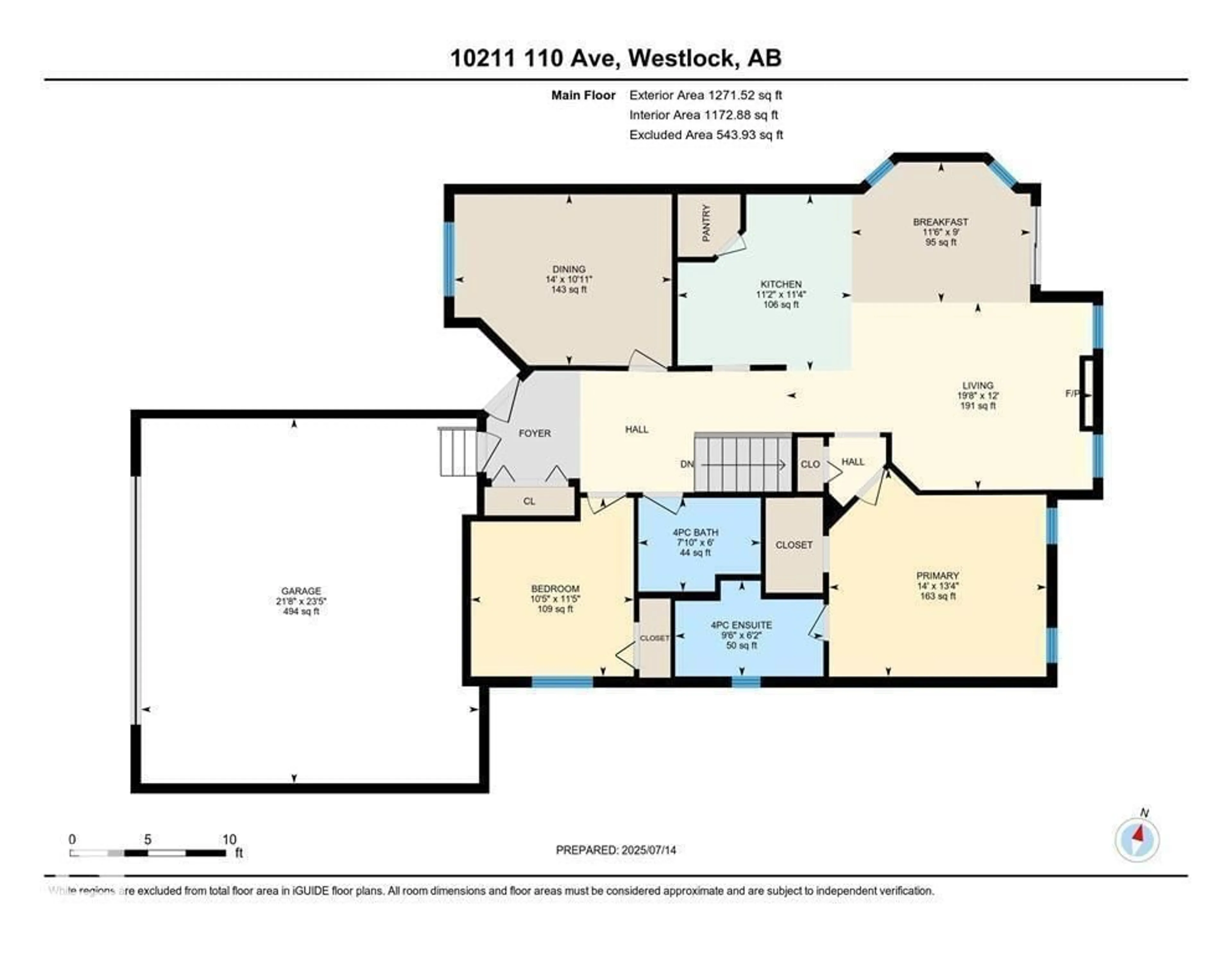 Floor plan for 10211 110 AV, Westlock Alberta T7P2S1