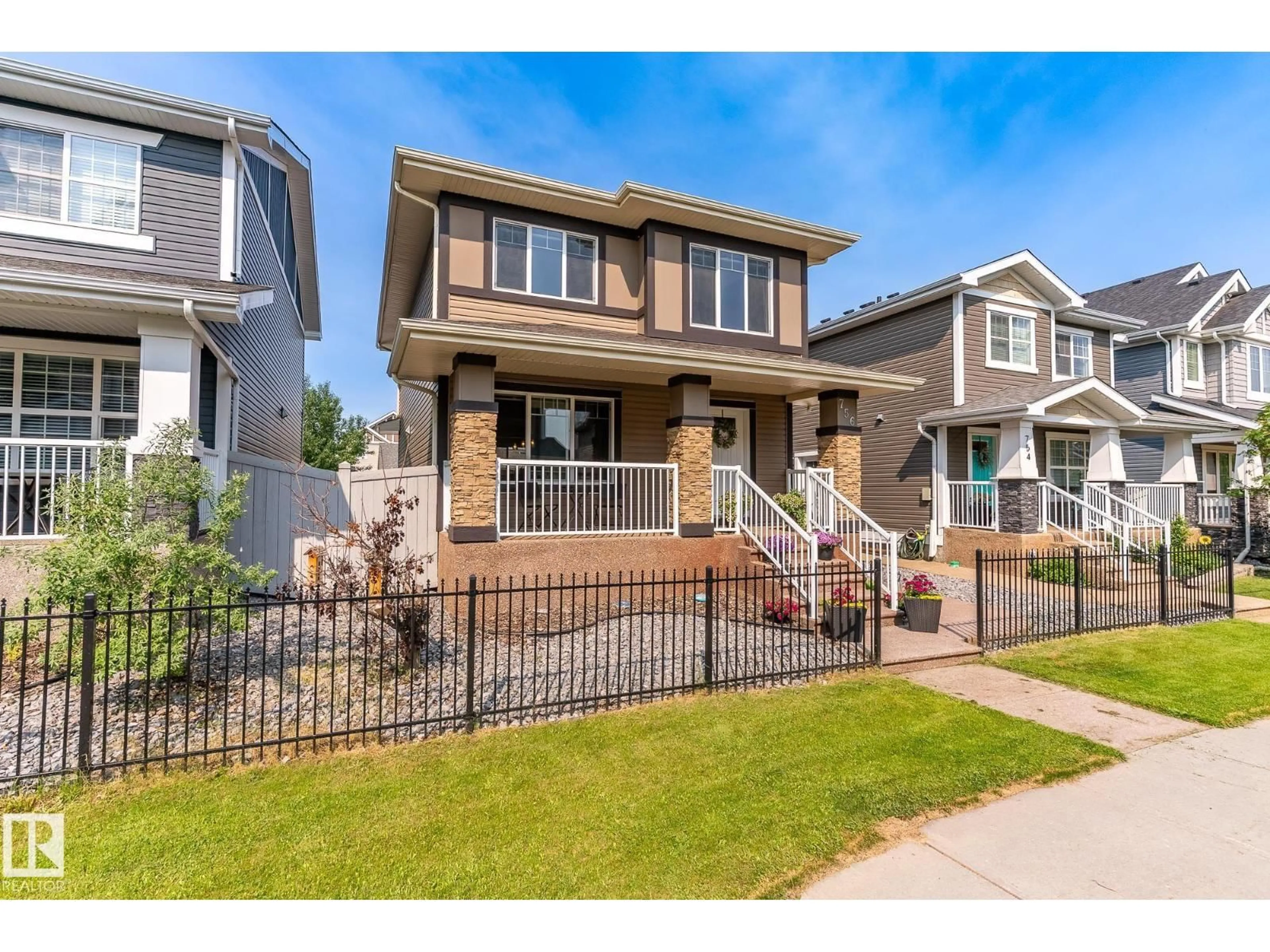 Home with brick exterior material, street for 756 DECOTEAU WY, Edmonton Alberta T5E6N1