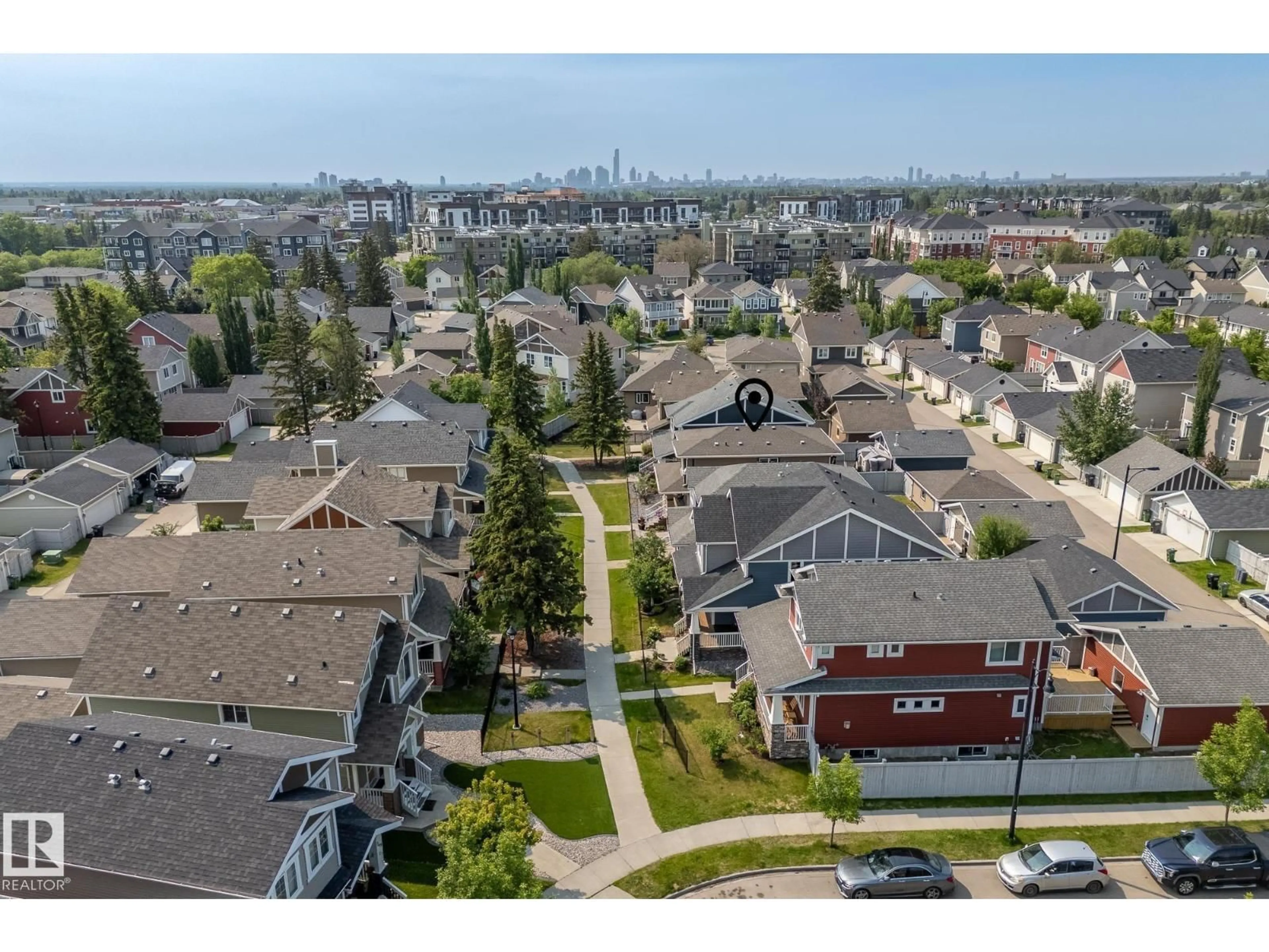 A pic from outside/outdoor area/front of a property/back of a property/a pic from drone, city buildings view from balcony for 756 DECOTEAU WY, Edmonton Alberta T5E6N1