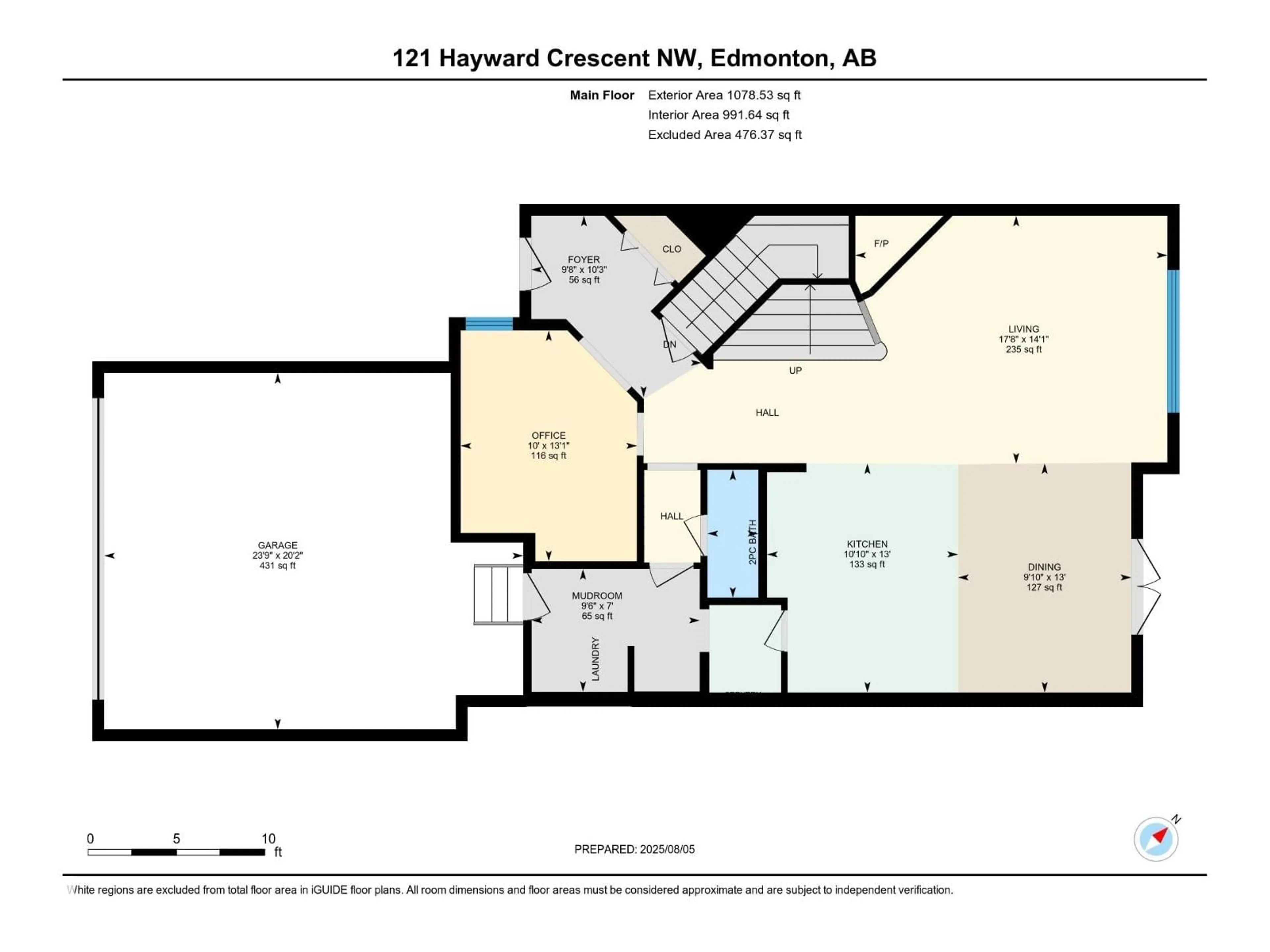 Floor plan for 121 HAYWARD CR, Edmonton Alberta T6R3G3