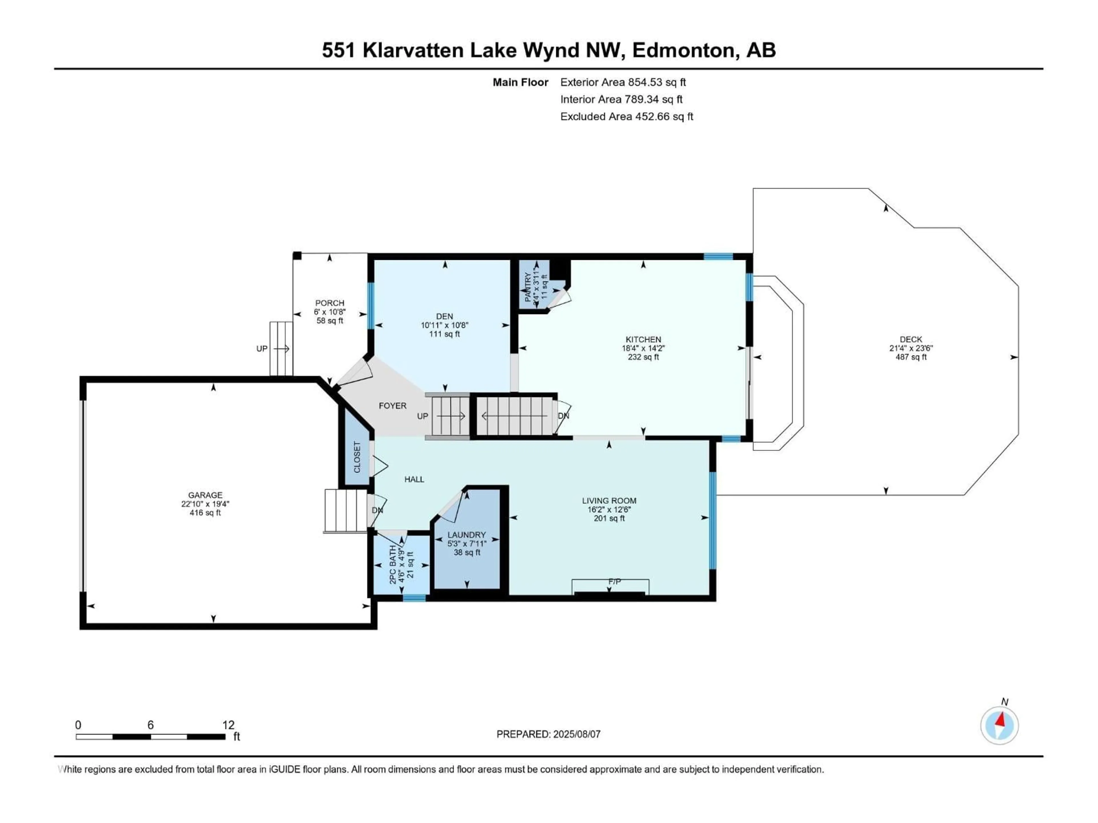Floor plan for 551 KLARVATTEN LAKE WD, Edmonton Alberta T5Z3M1