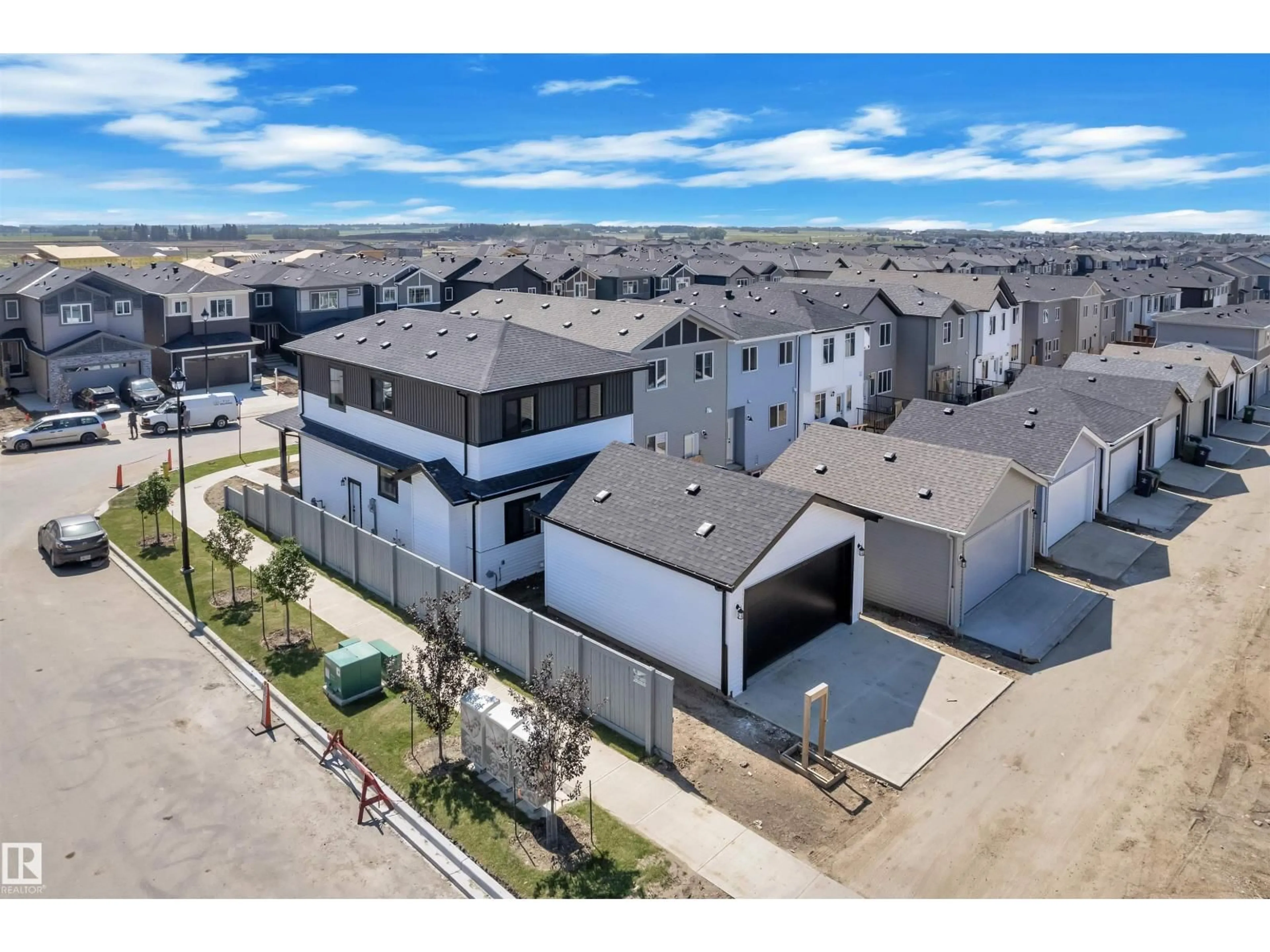 A pic from outside/outdoor area/front of a property/back of a property/a pic from drone, street for 3502 42 AV, Beaumont Alberta T4X3G4