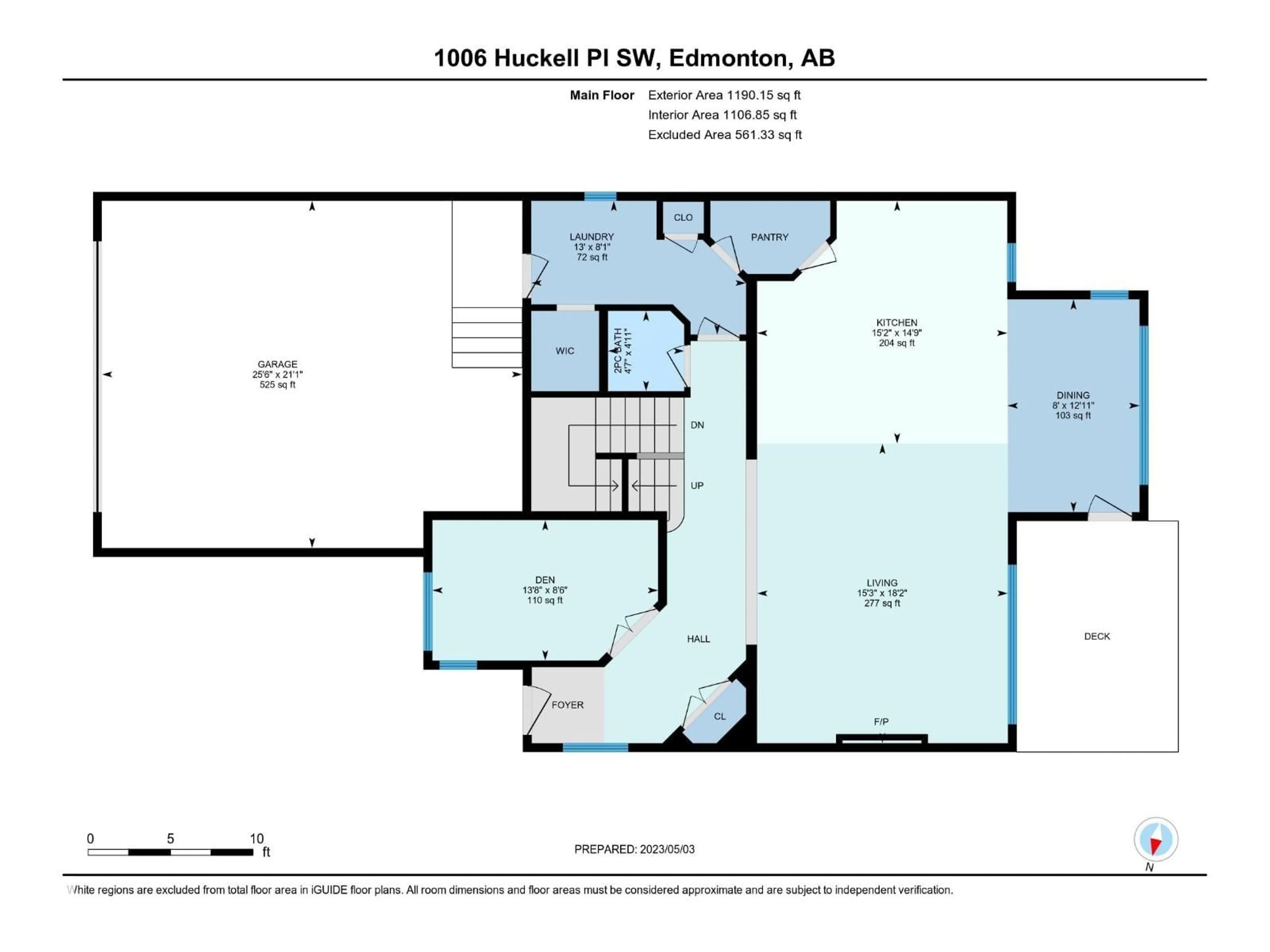 Floor plan for 1006 HUCKELL PL, Edmonton Alberta T6W3B7