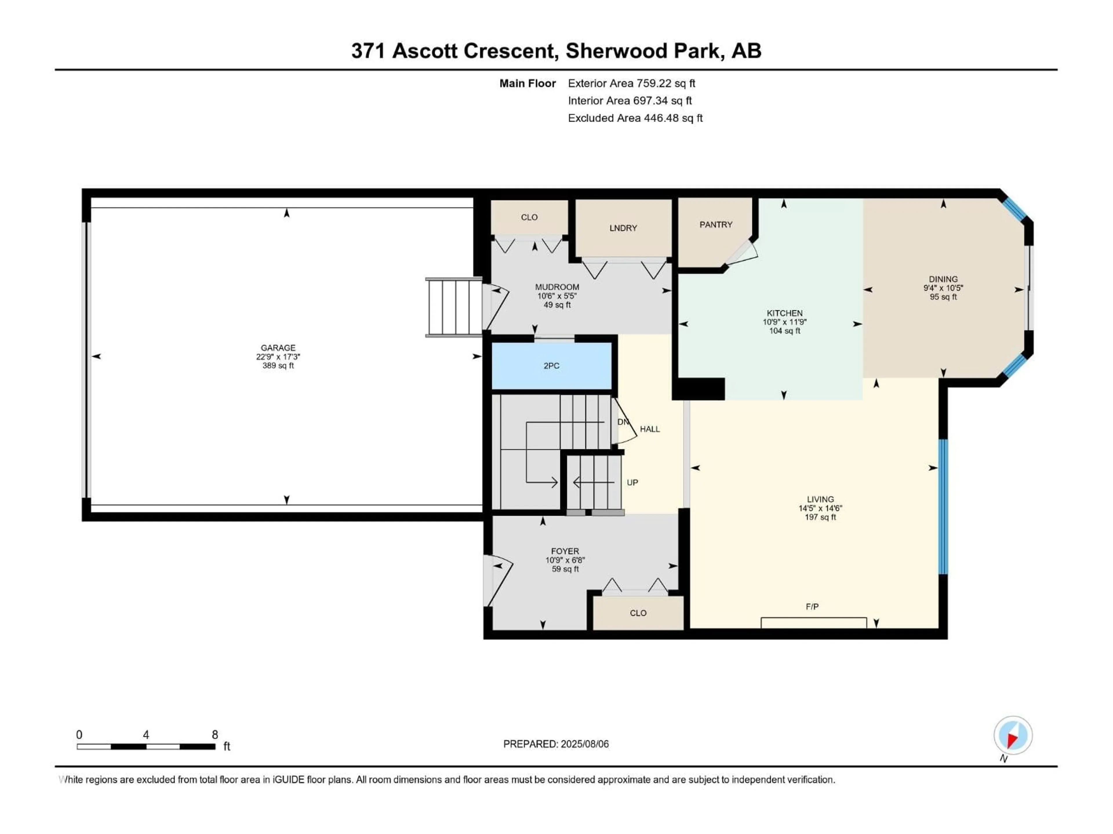 Floor plan for 371 ASCOTT CR, Sherwood Park Alberta T8H0A6
