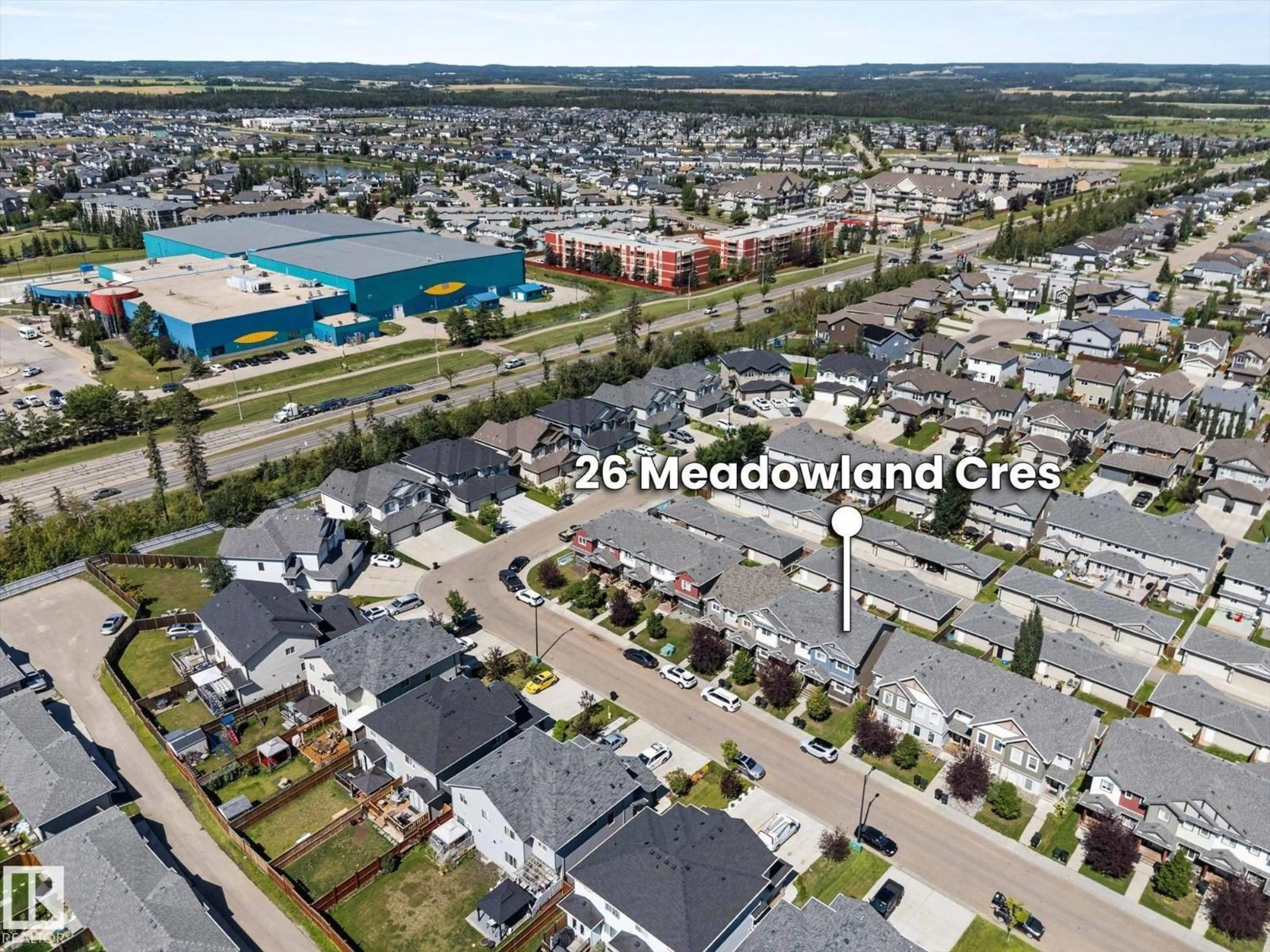 A pic from outside/outdoor area/front of a property/back of a property/a pic from drone, unknown for 26 MEADOWLAND CR, Spruce Grove Alberta T7X0P9