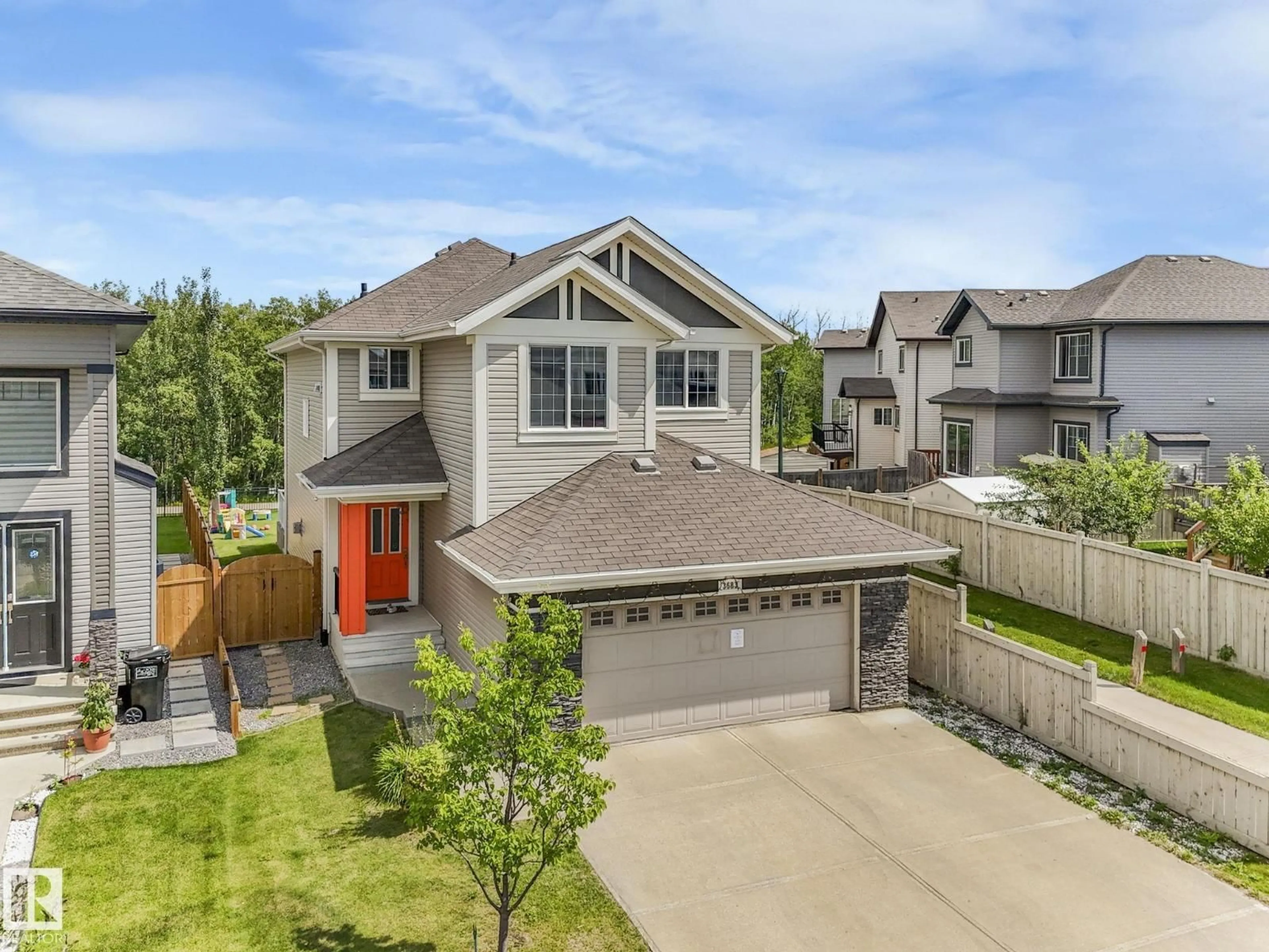 A pic from outside/outdoor area/front of a property/back of a property/a pic from drone, street for 3683 8 ST, Edmonton Alberta T6T0S3