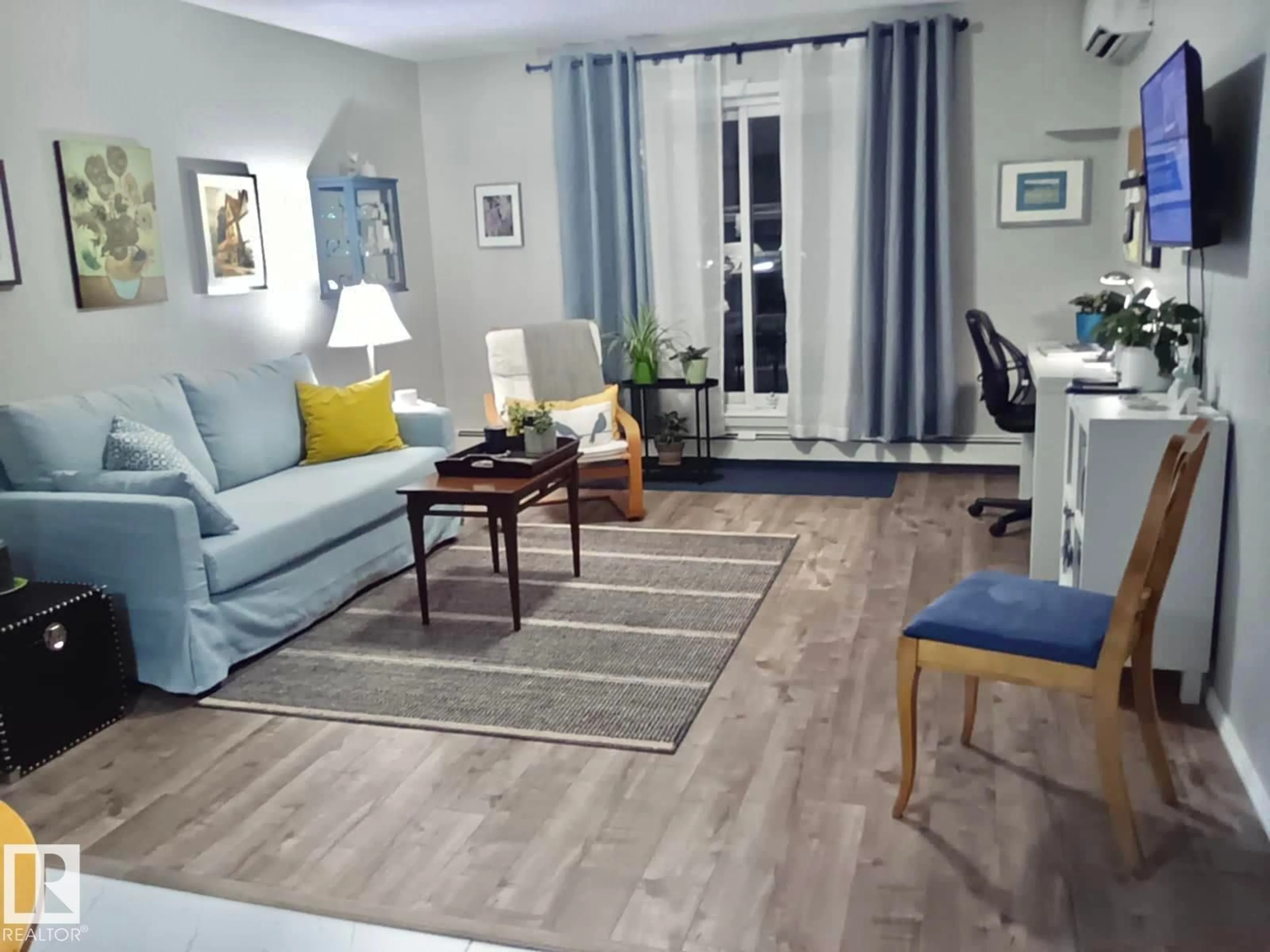 Living room with furniture, unknown for 592 - 135 HOOKE RD, Edmonton Alberta T5A5H2