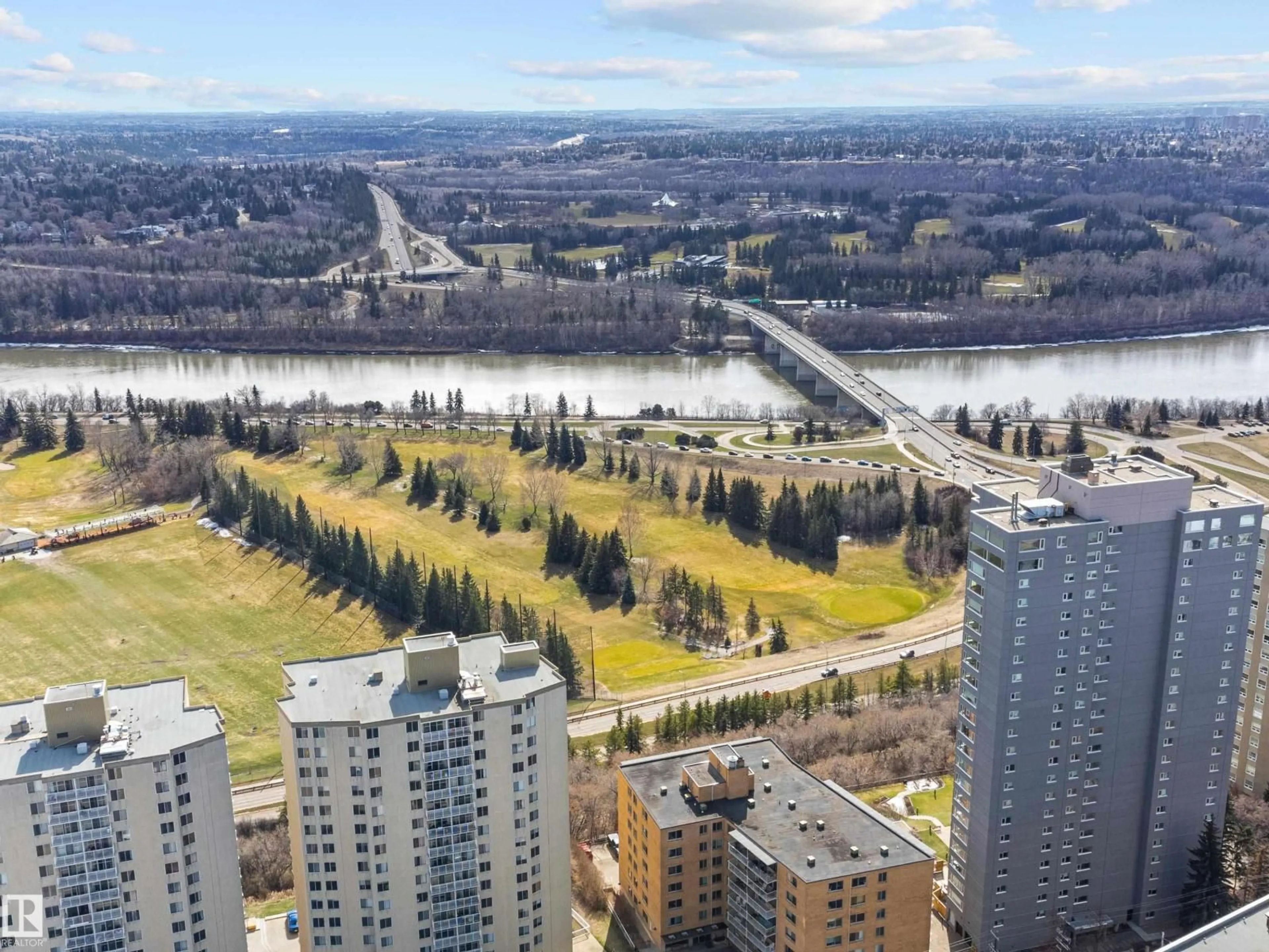 A pic from outside/outdoor area/front of a property/back of a property/a pic from drone, water/lake/river/ocean view for 1601 JASPER AV, Edmonton Alberta T5N3X8
