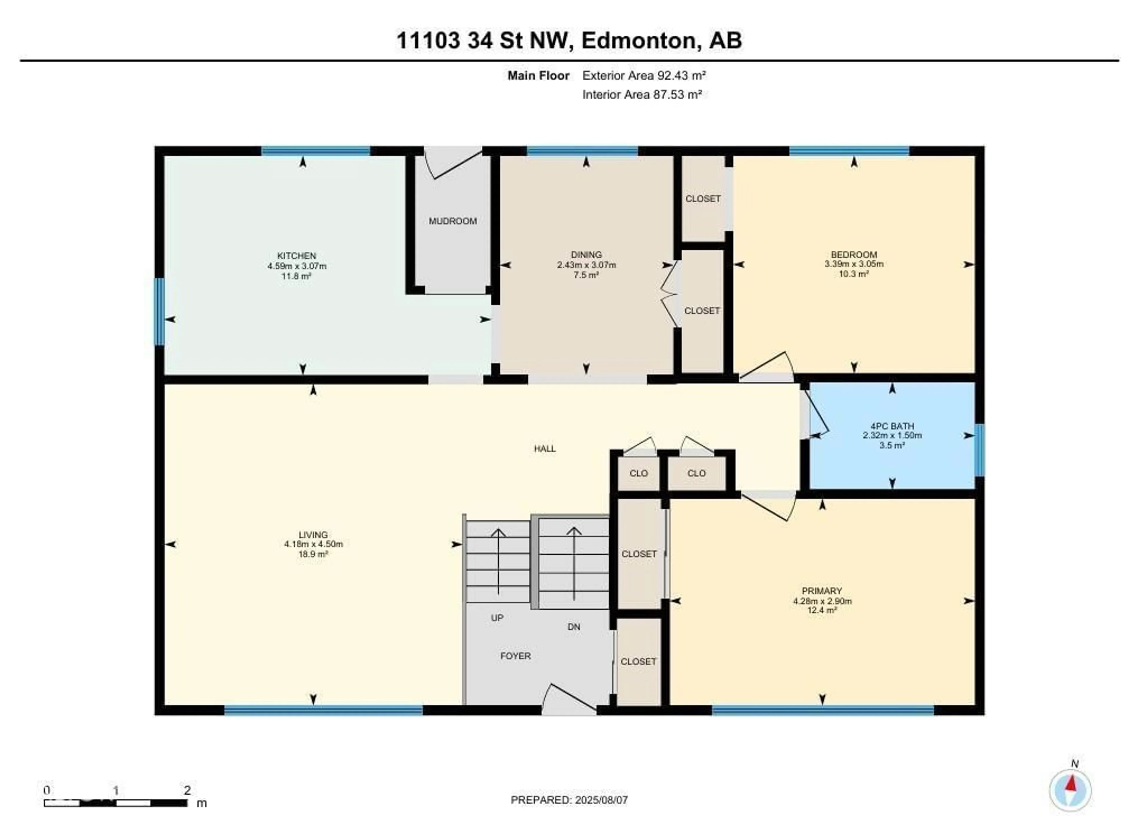 Floor plan for NW - 11103 34 ST, Edmonton Alberta T5W1Y8