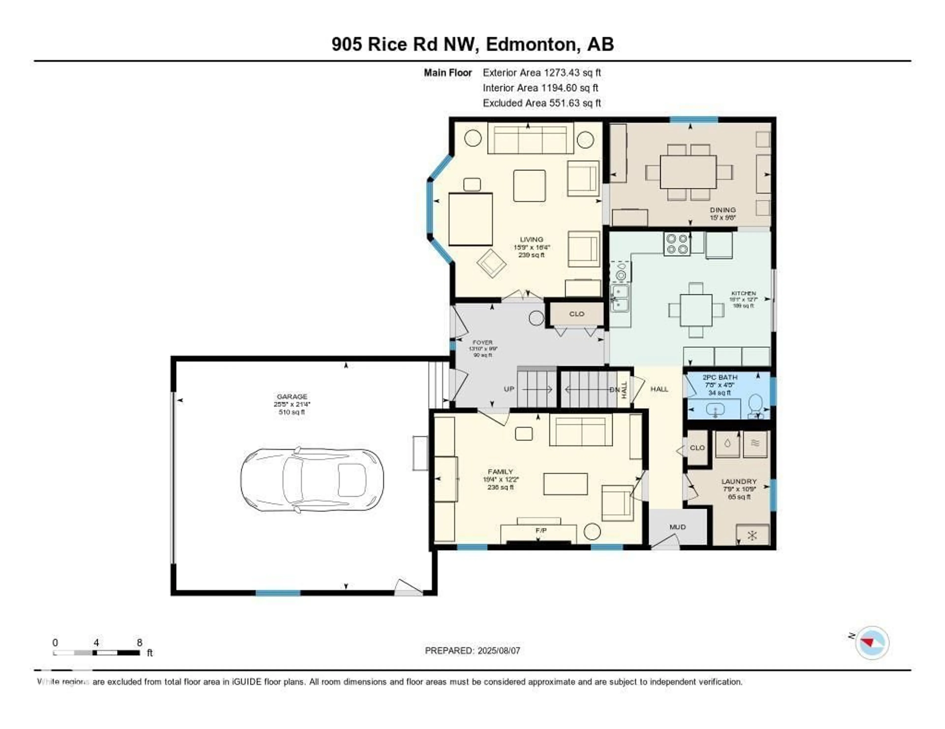 Floor plan for 905 RICE RD, Edmonton Alberta T6R1B1