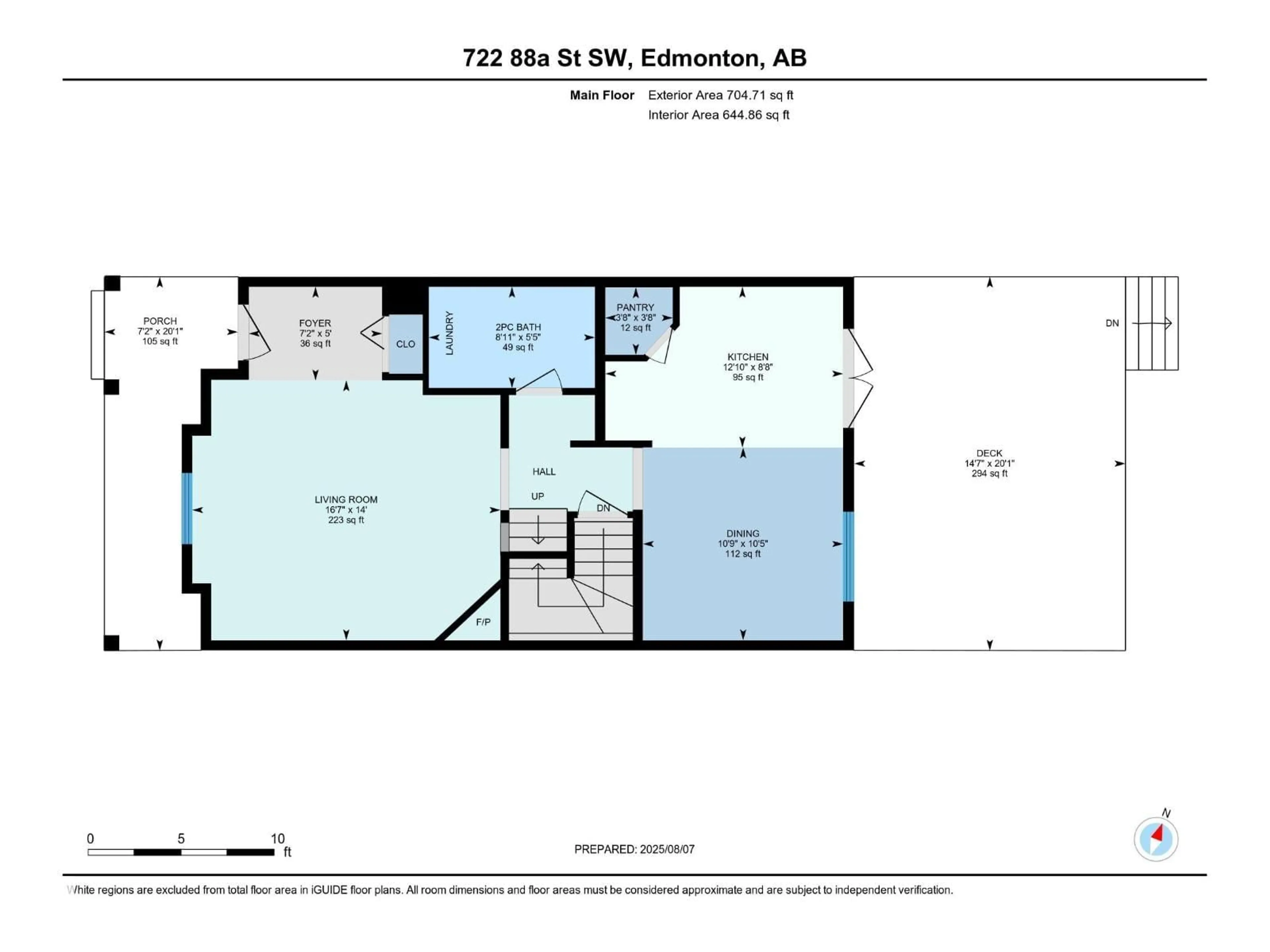 Floor plan for 722 88A ST, Edmonton Alberta T6X1C4