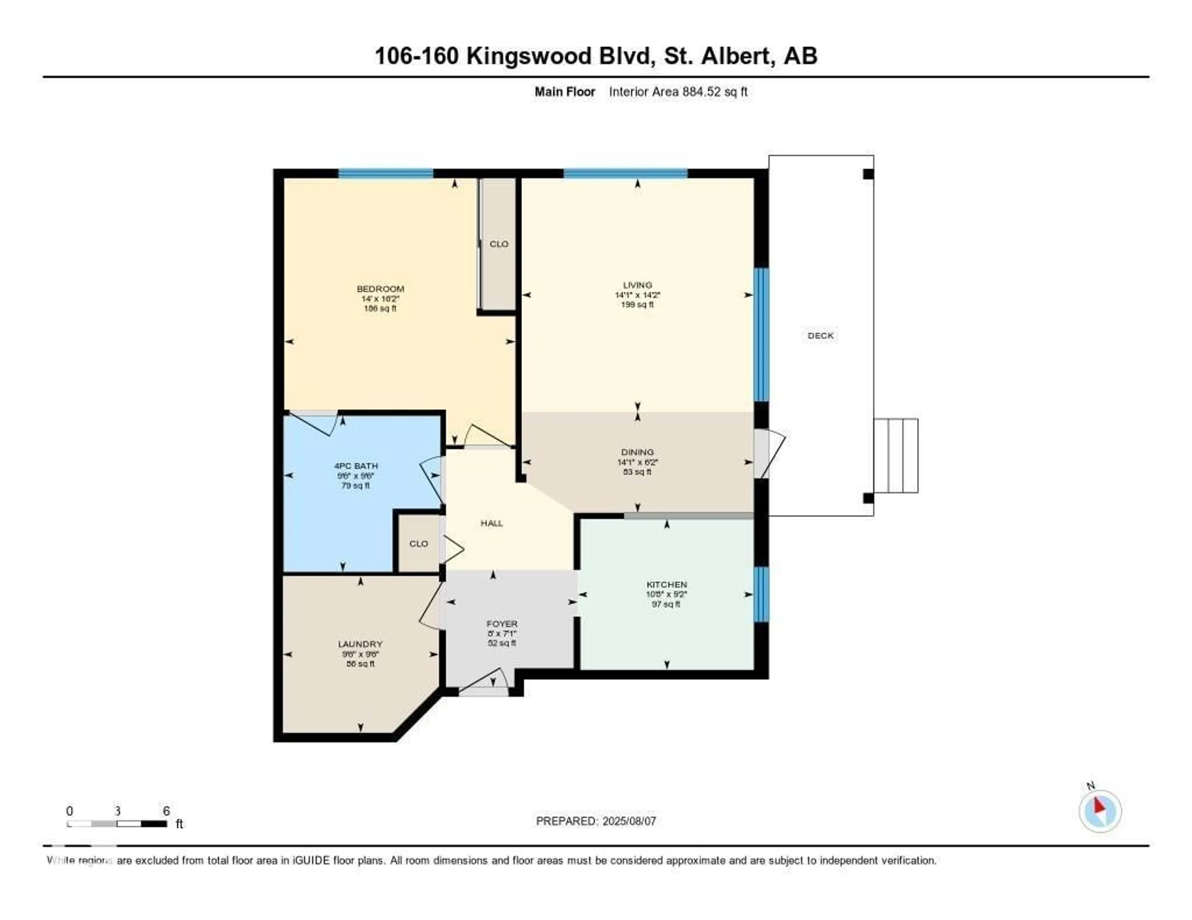 Floor plan for #106 - 160 KINGSWOOD BV, St. Albert Alberta T8N6V4
