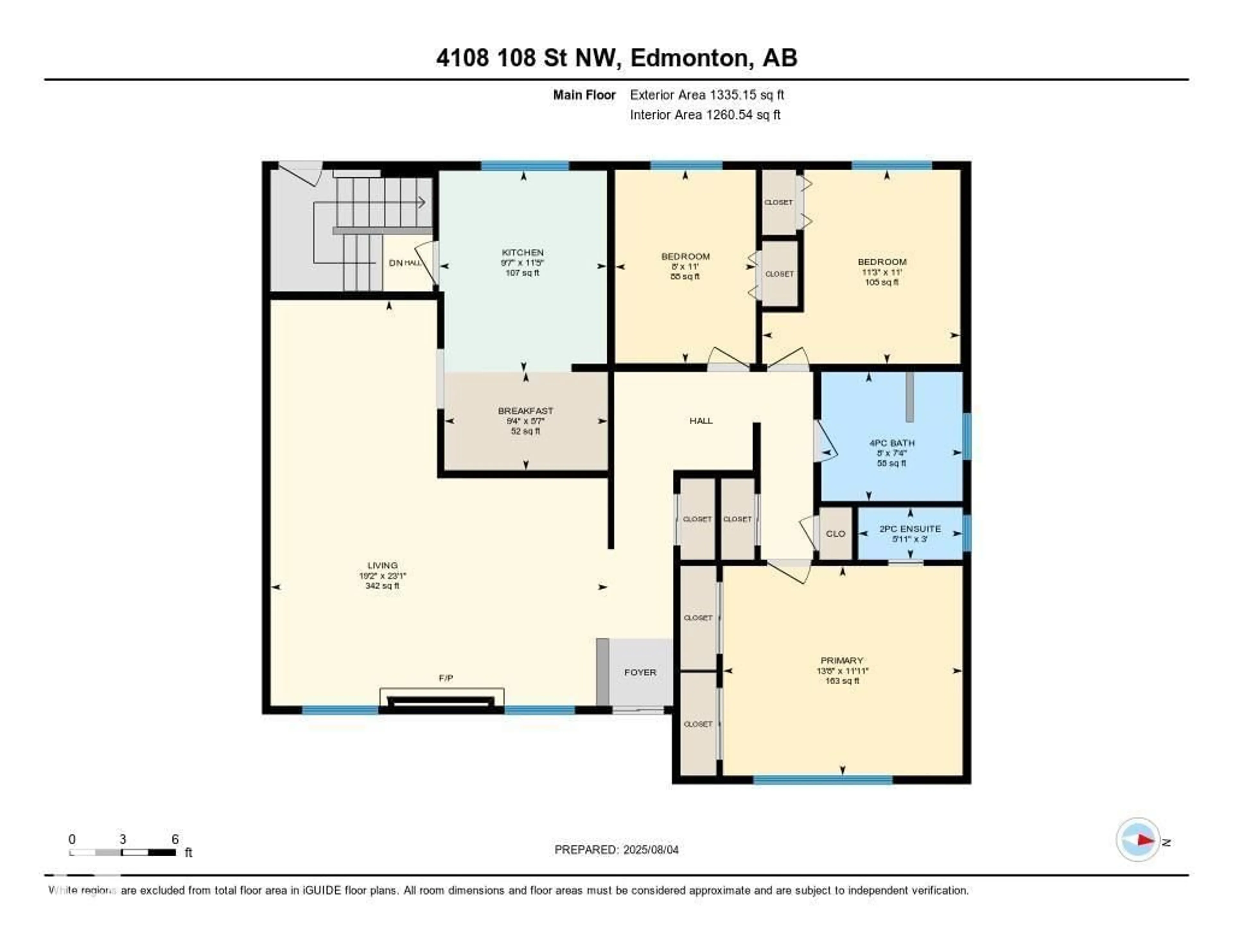 Floor plan for NW - 4108 108 ST, Edmonton Alberta T6J2R6