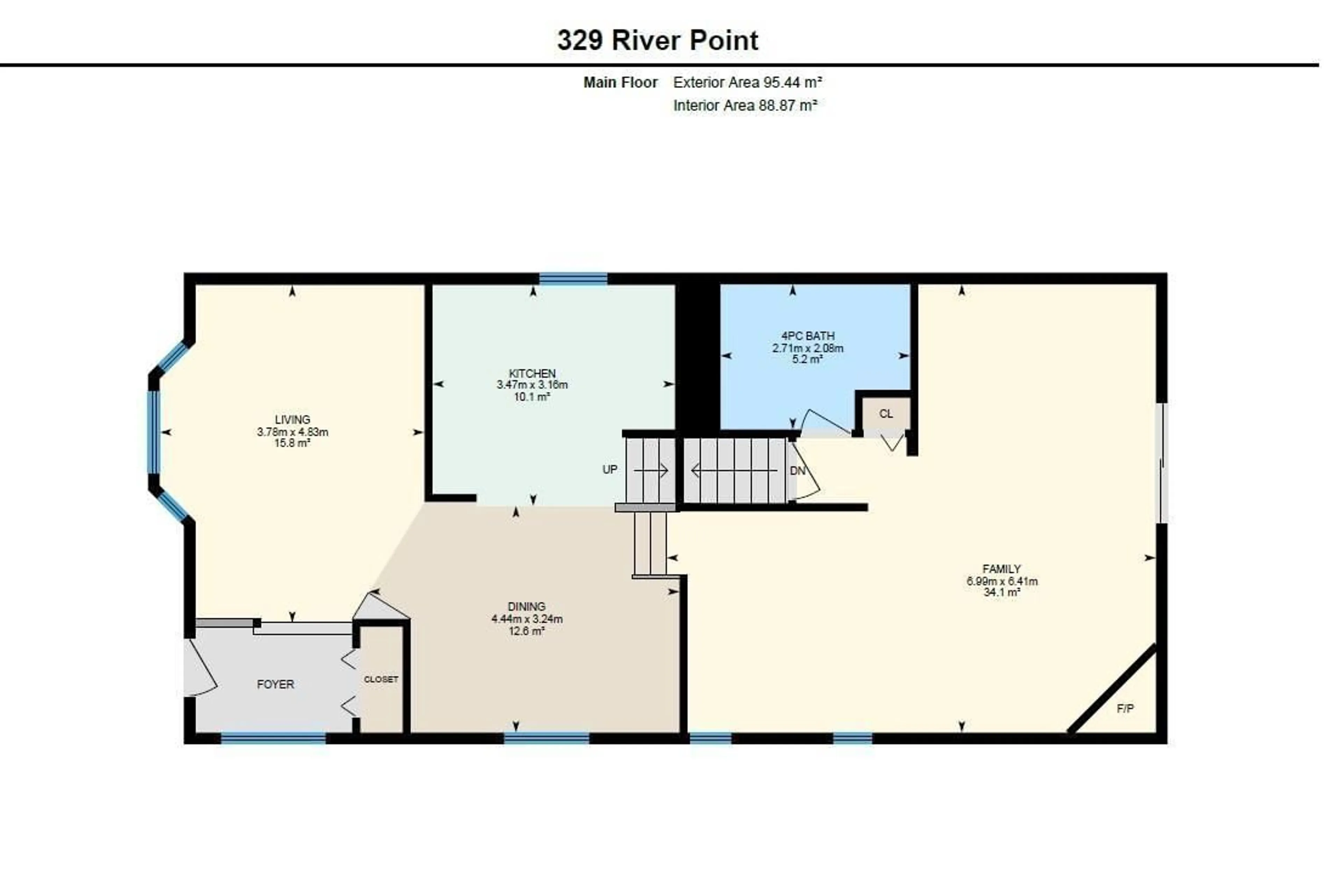 Floor plan for NW - 329 RIVER POINT, Edmonton Alberta T5A4Z4
