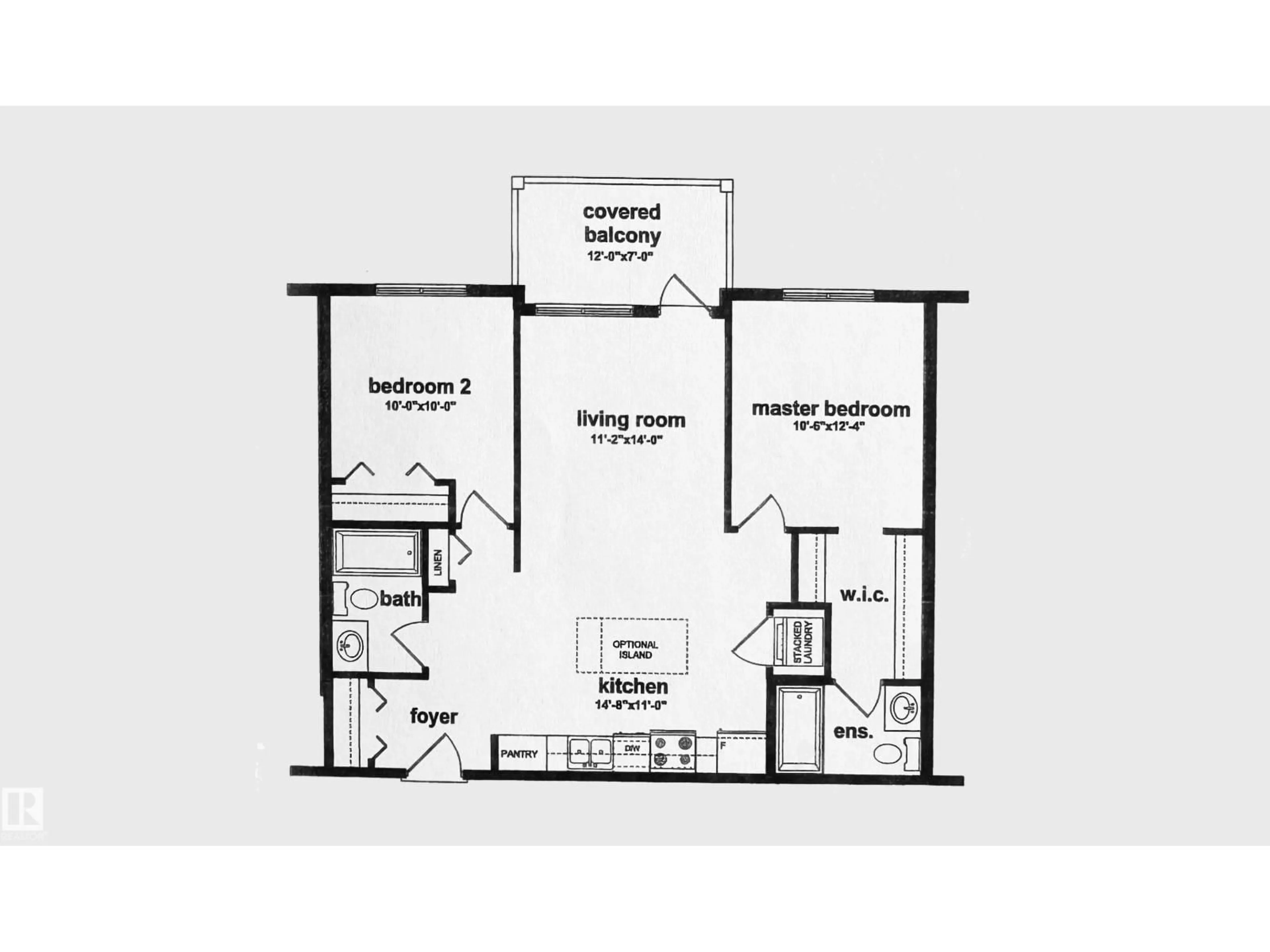 Floor plan for 208 - 9517 160 AV, Edmonton Alberta T5Z0N1