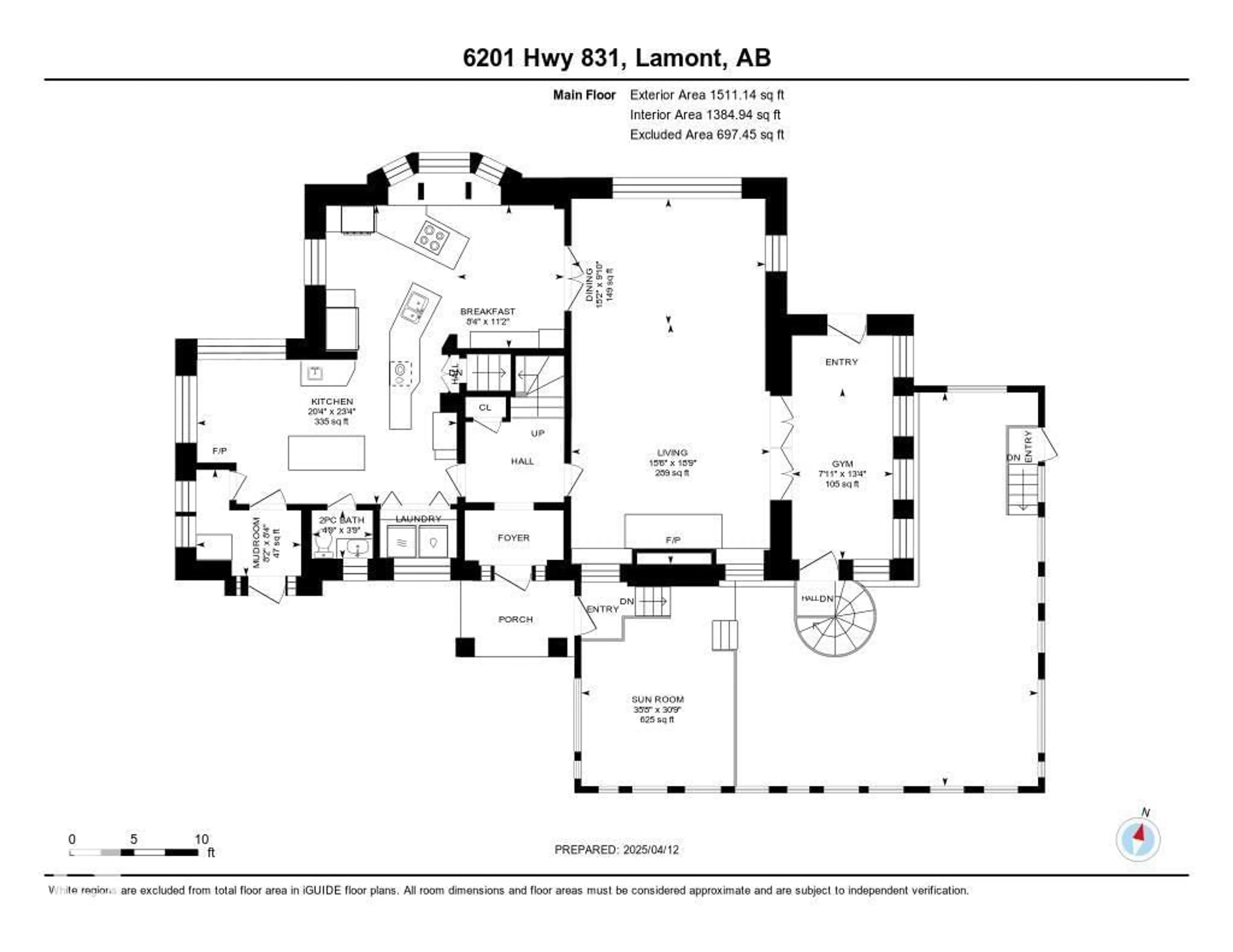 Floor plan for 6201 HWY 831, Rural Lamont County Alberta T0B2R0