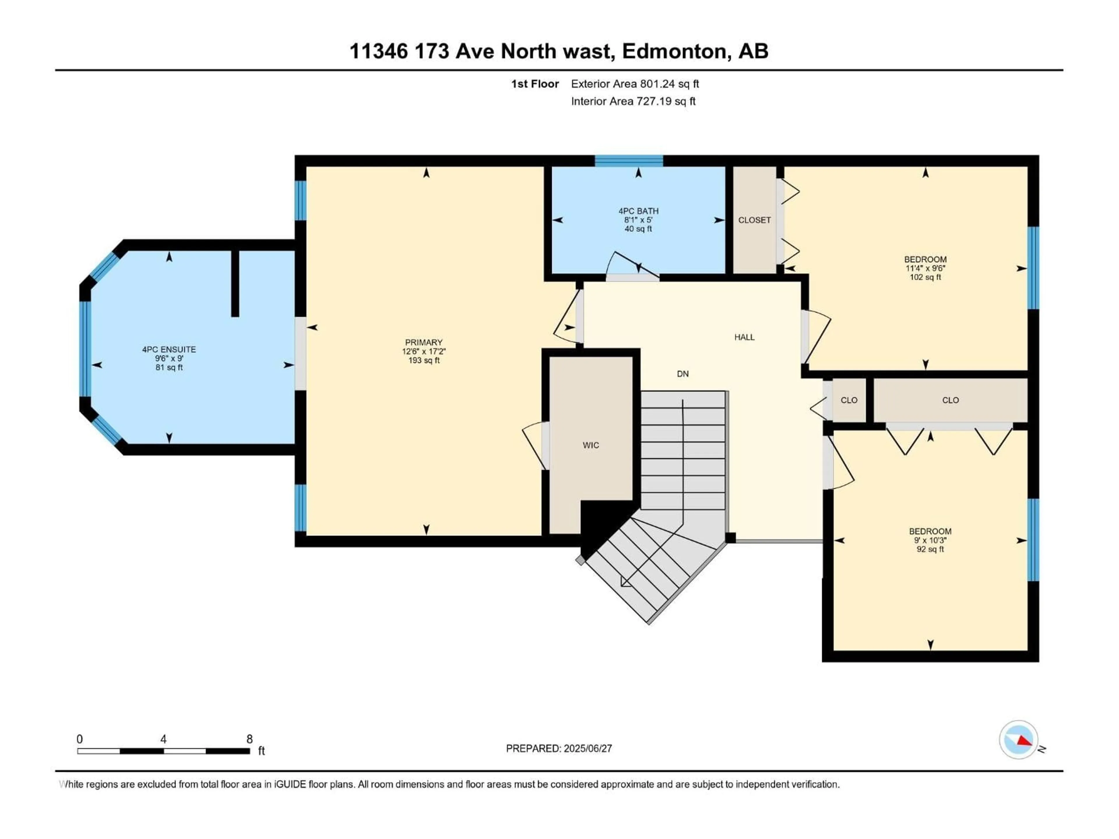 Floor plan for 11346 173 AV, Edmonton Alberta T5X5Y7