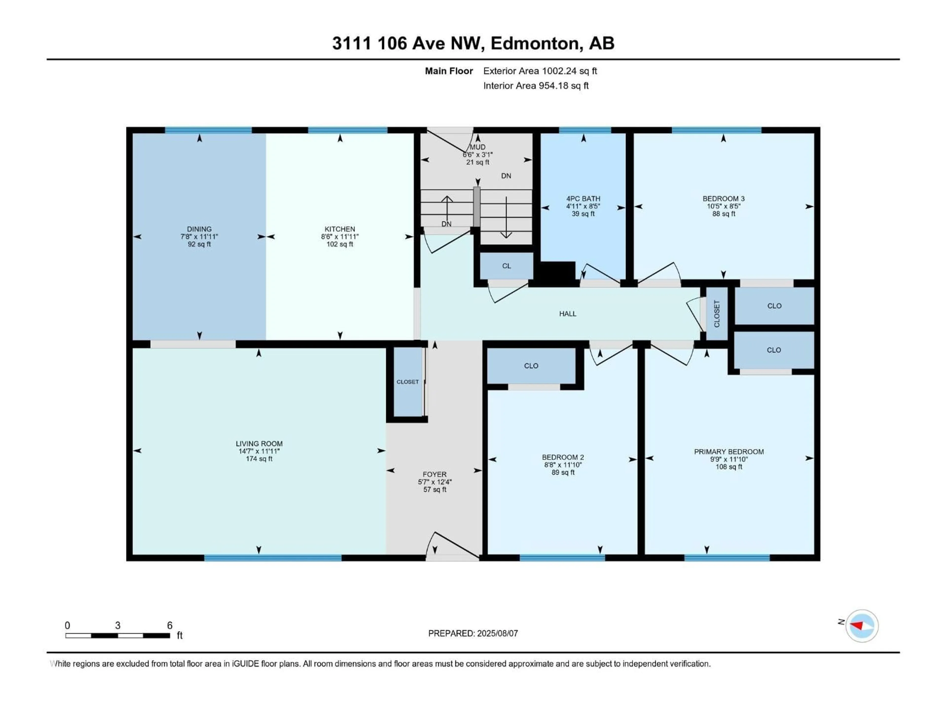 Floor plan for 3111 106 AV, Edmonton Alberta T5W0C1