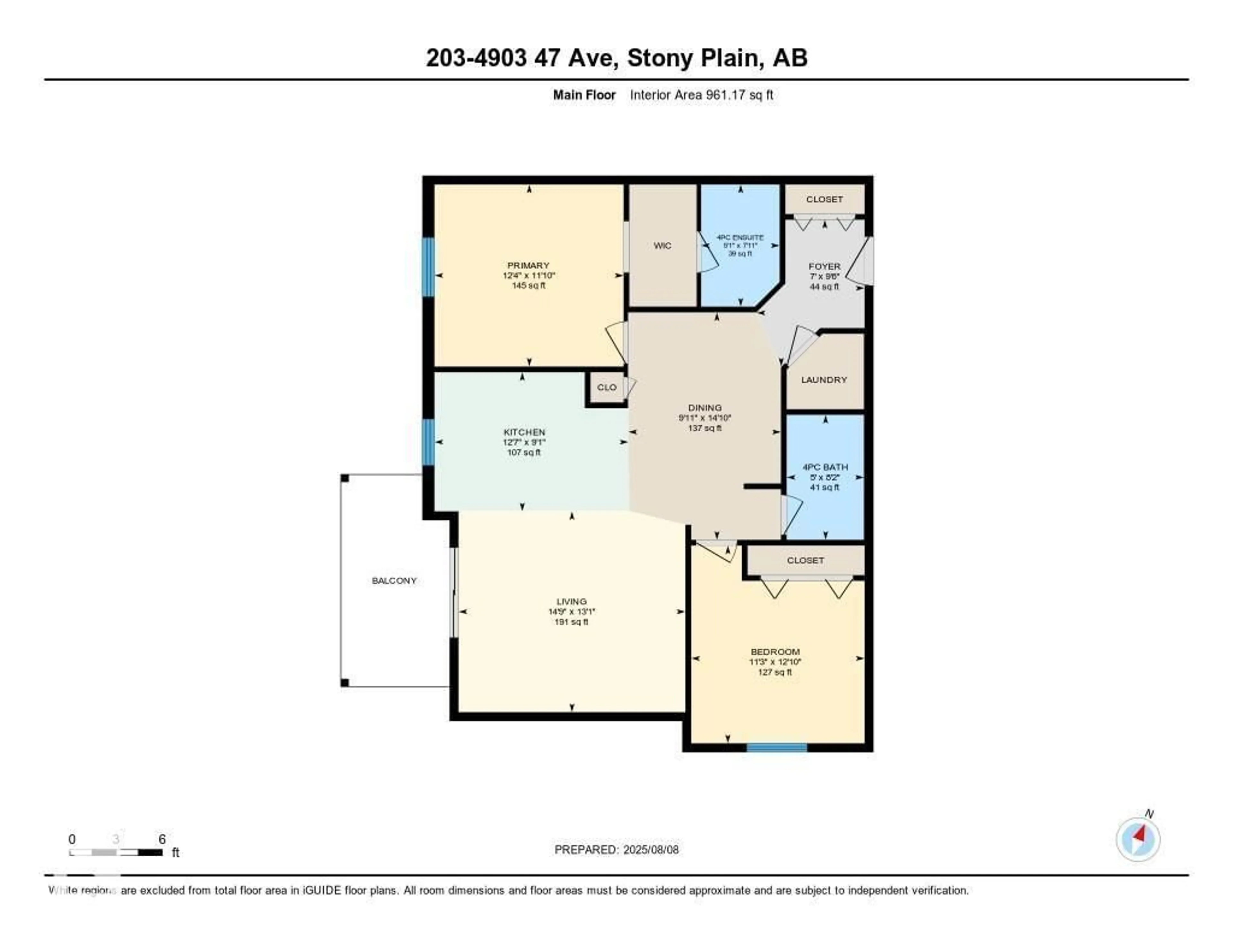 Floor plan for #203 - 4903 47 AV, Stony Plain Alberta T7Z0C6