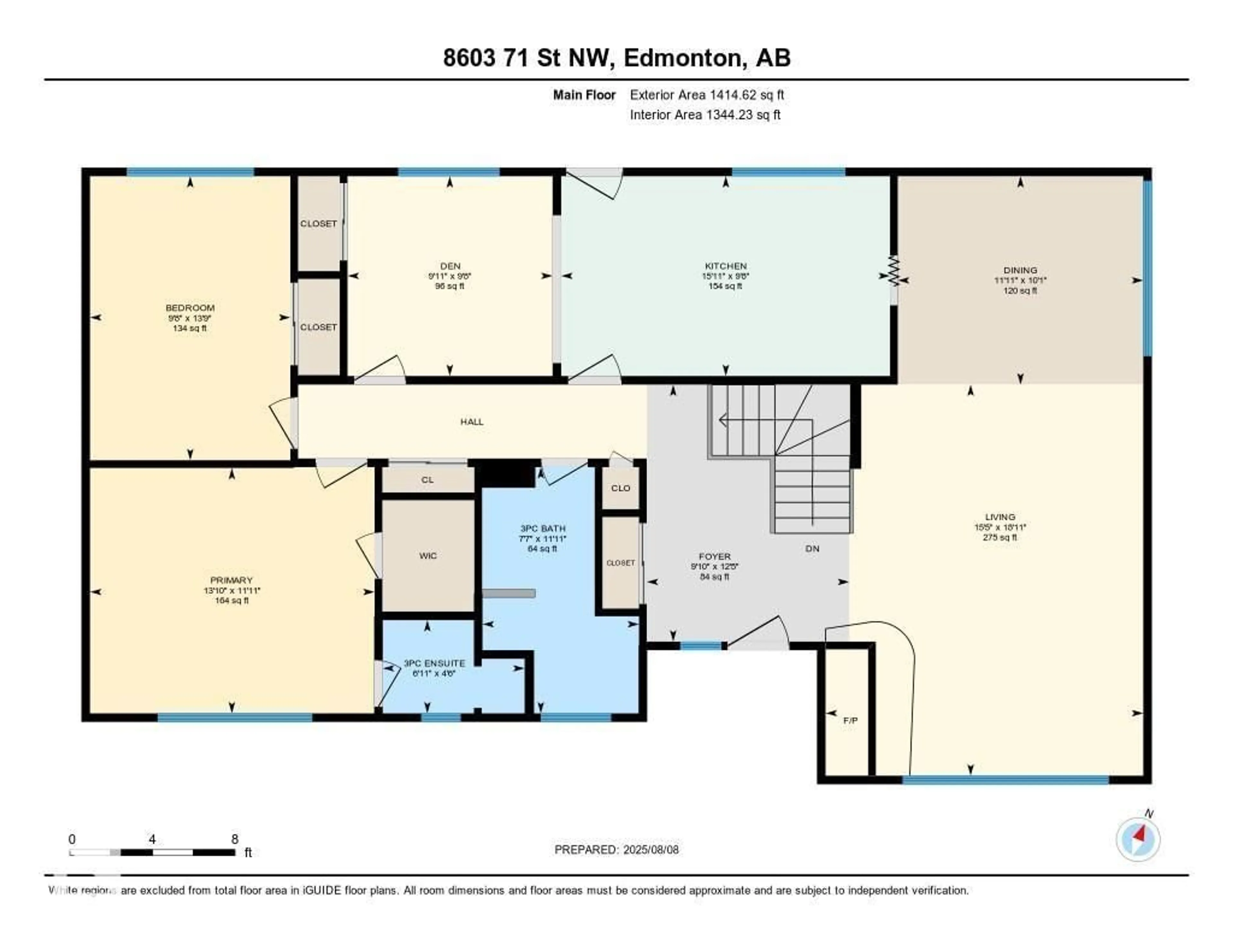 Floor plan for NW - 8603 71 ST, Edmonton Alberta T6B1X5