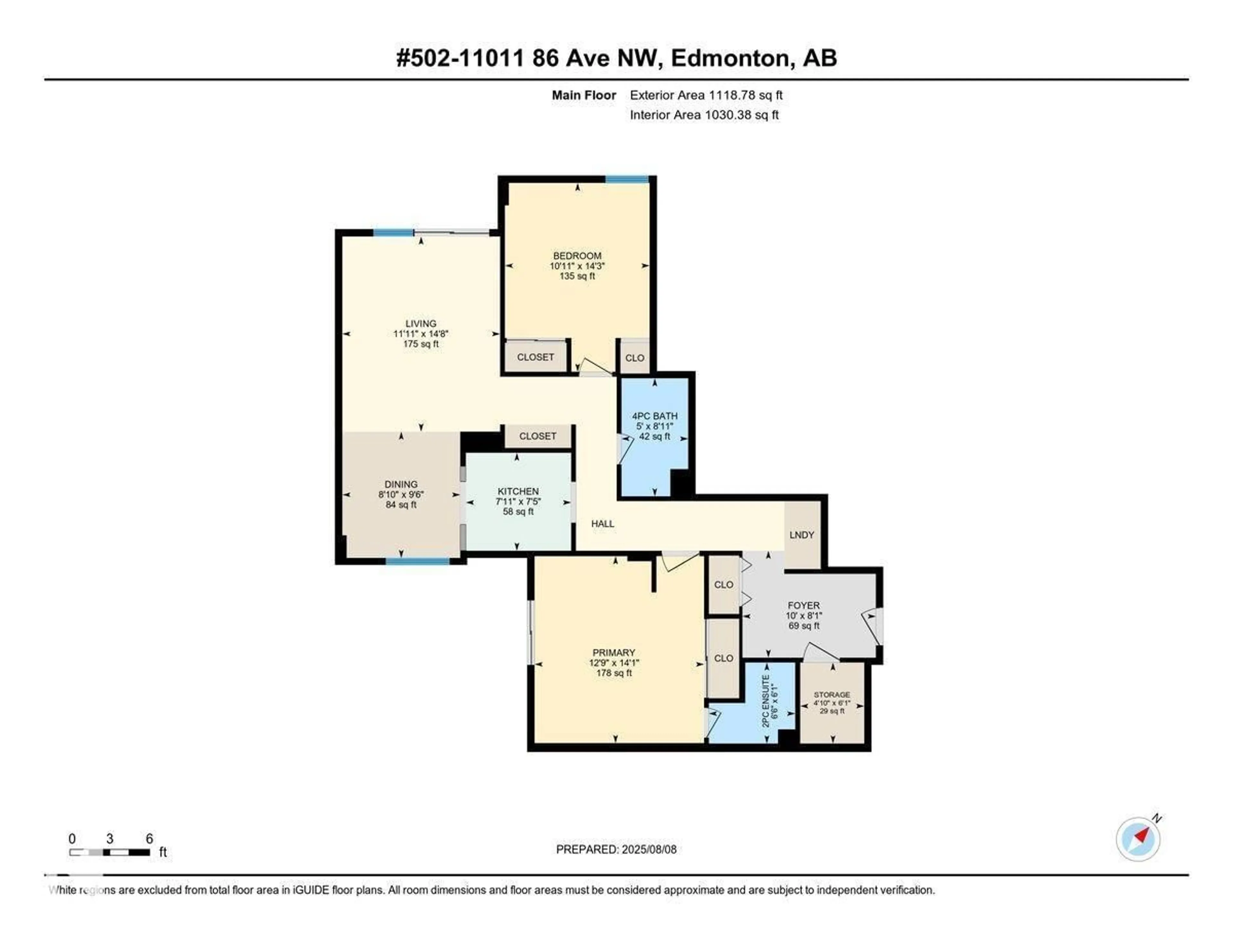 Floor plan for #502 - 11011 86 AV, Edmonton Alberta T6G0X1