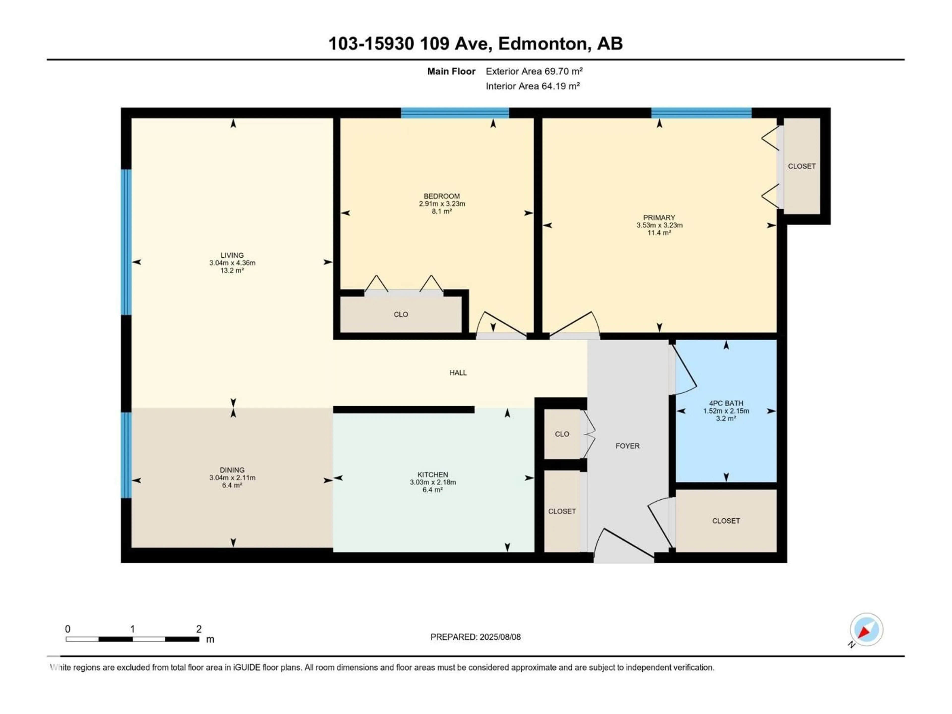 Floor plan for #103 - 15930 109 AV, Edmonton Alberta T5P1B7