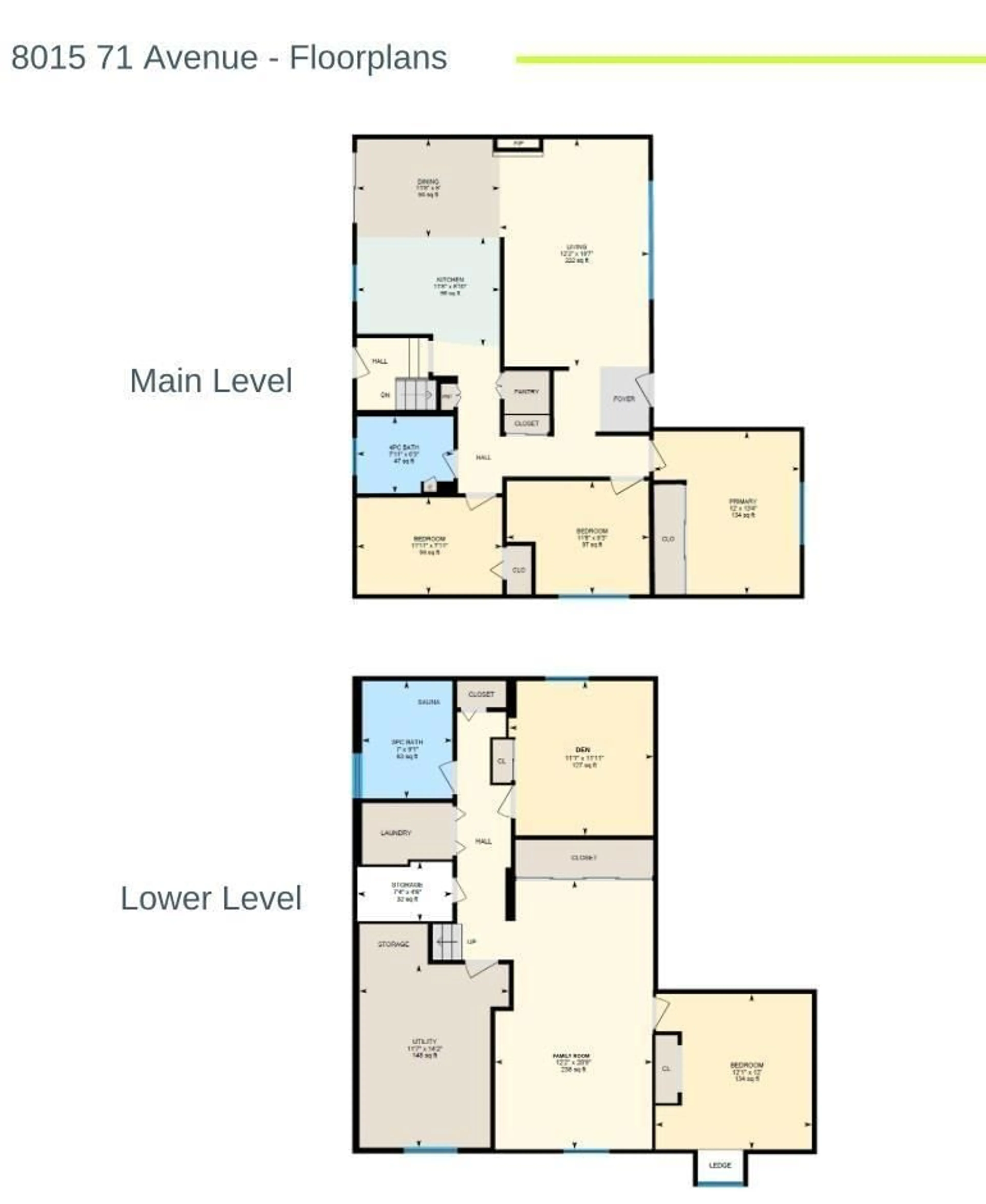 Floor plan for 8015 71 AV, Edmonton Alberta T6C0B1
