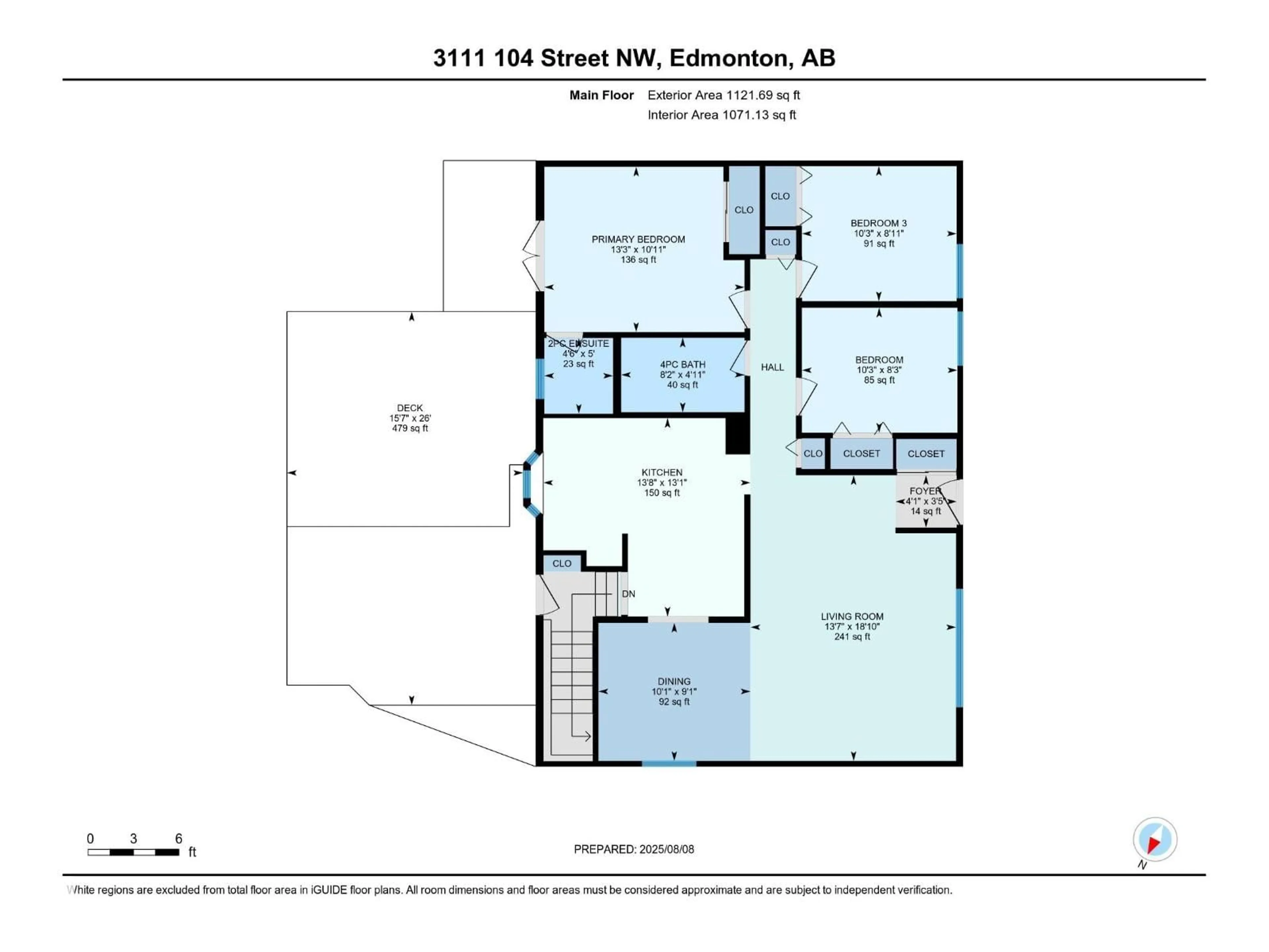 Floor plan for 3111 104 ST NW, Edmonton Alberta T6J3B2