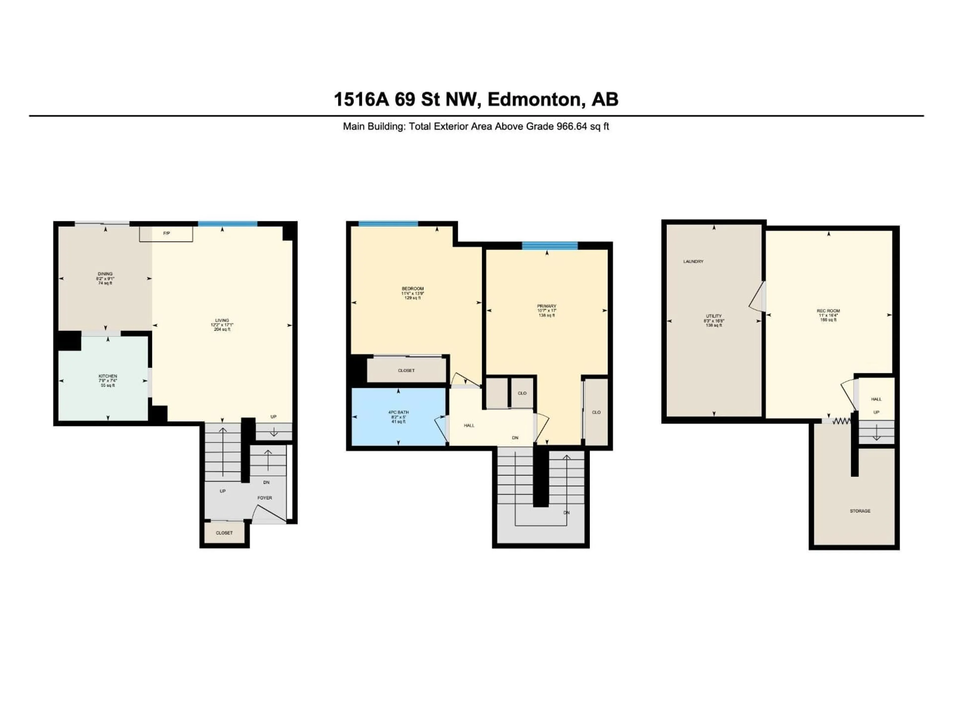 Floor plan for NW - 1516A 69 ST, Edmonton Alberta T6K3R3