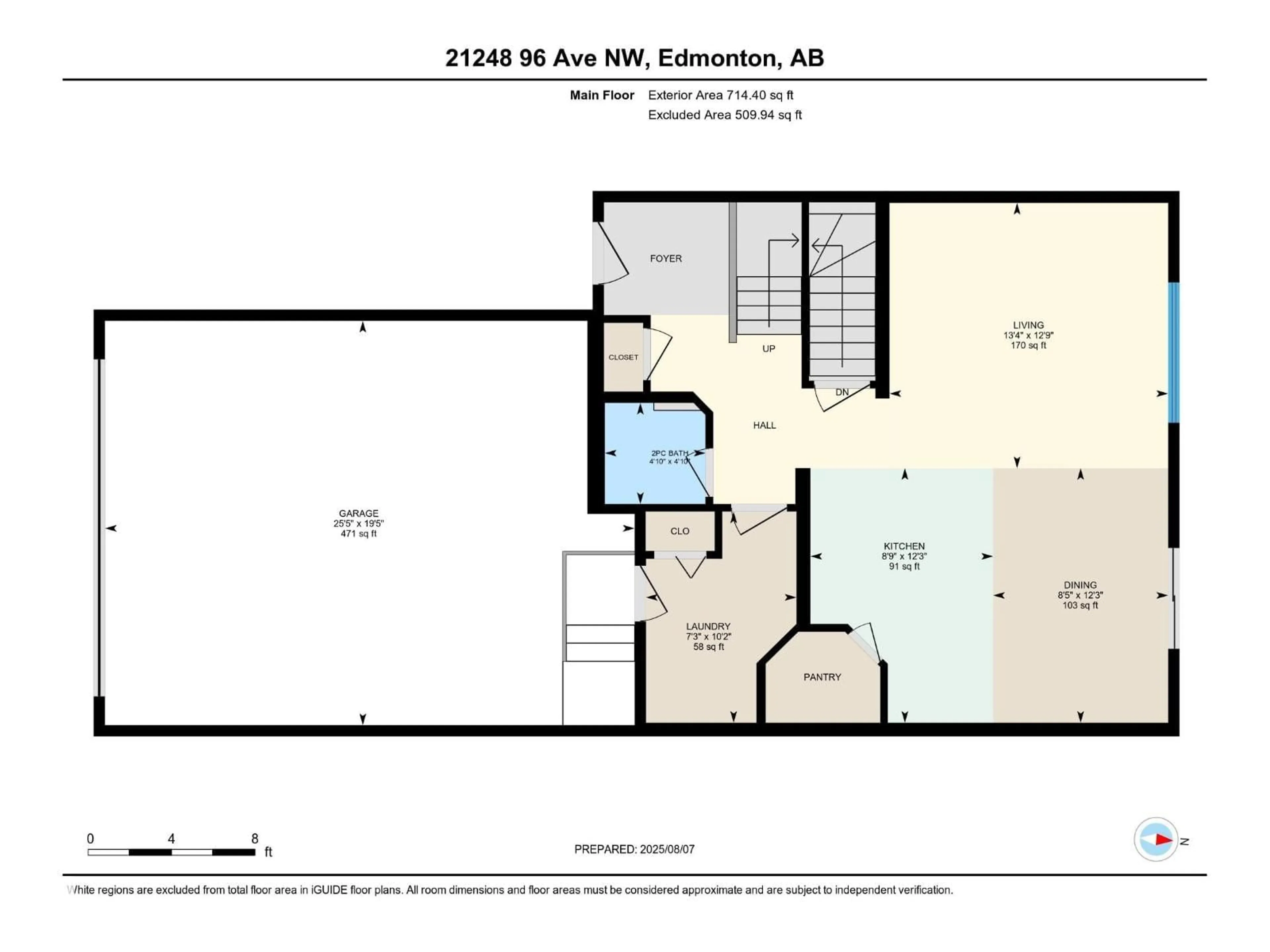 Floor plan for 21248 96 AV, Edmonton Alberta T5T5X8