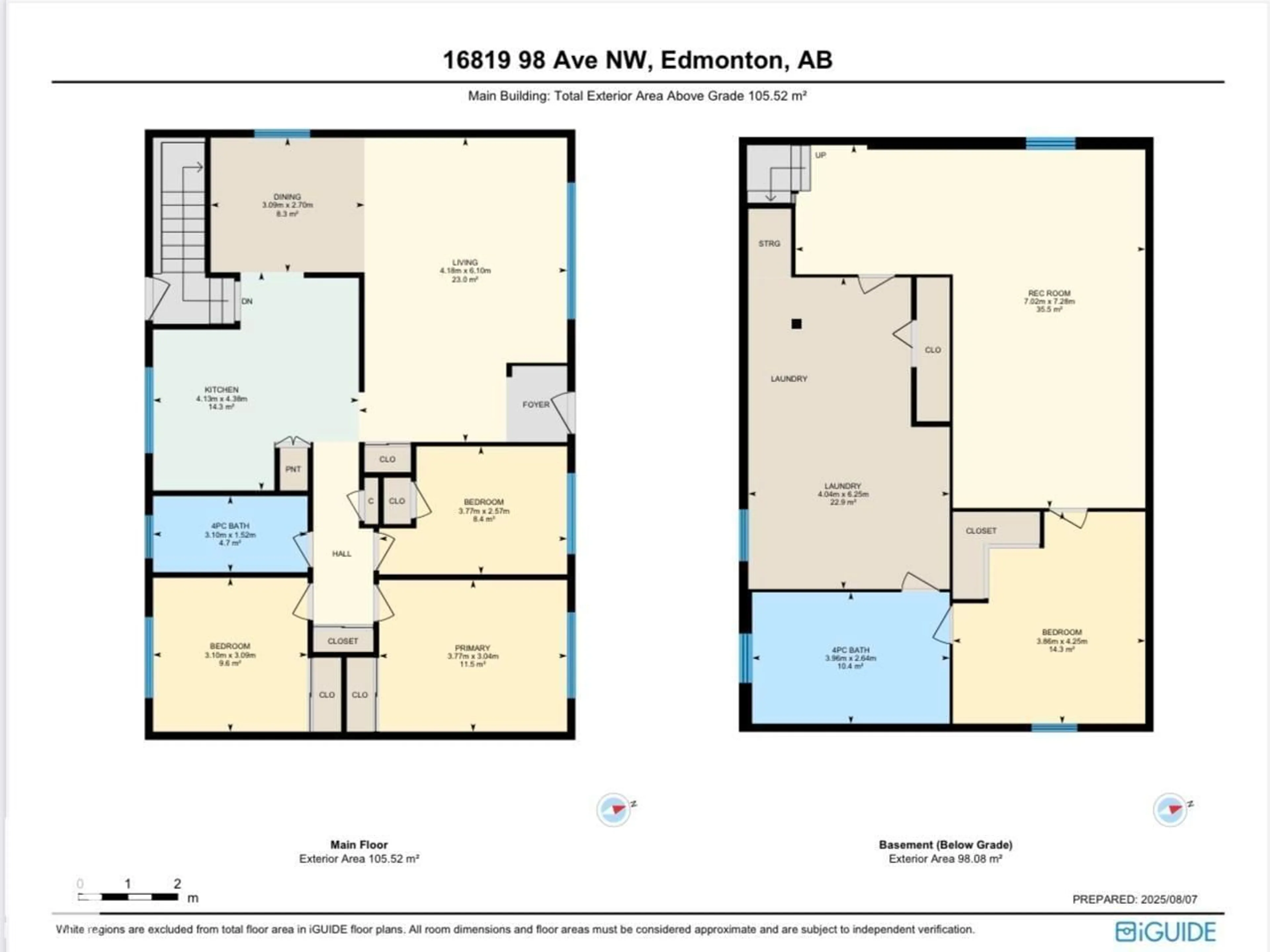 Floor plan for 16819 98 AV, Edmonton Alberta T5P0G9