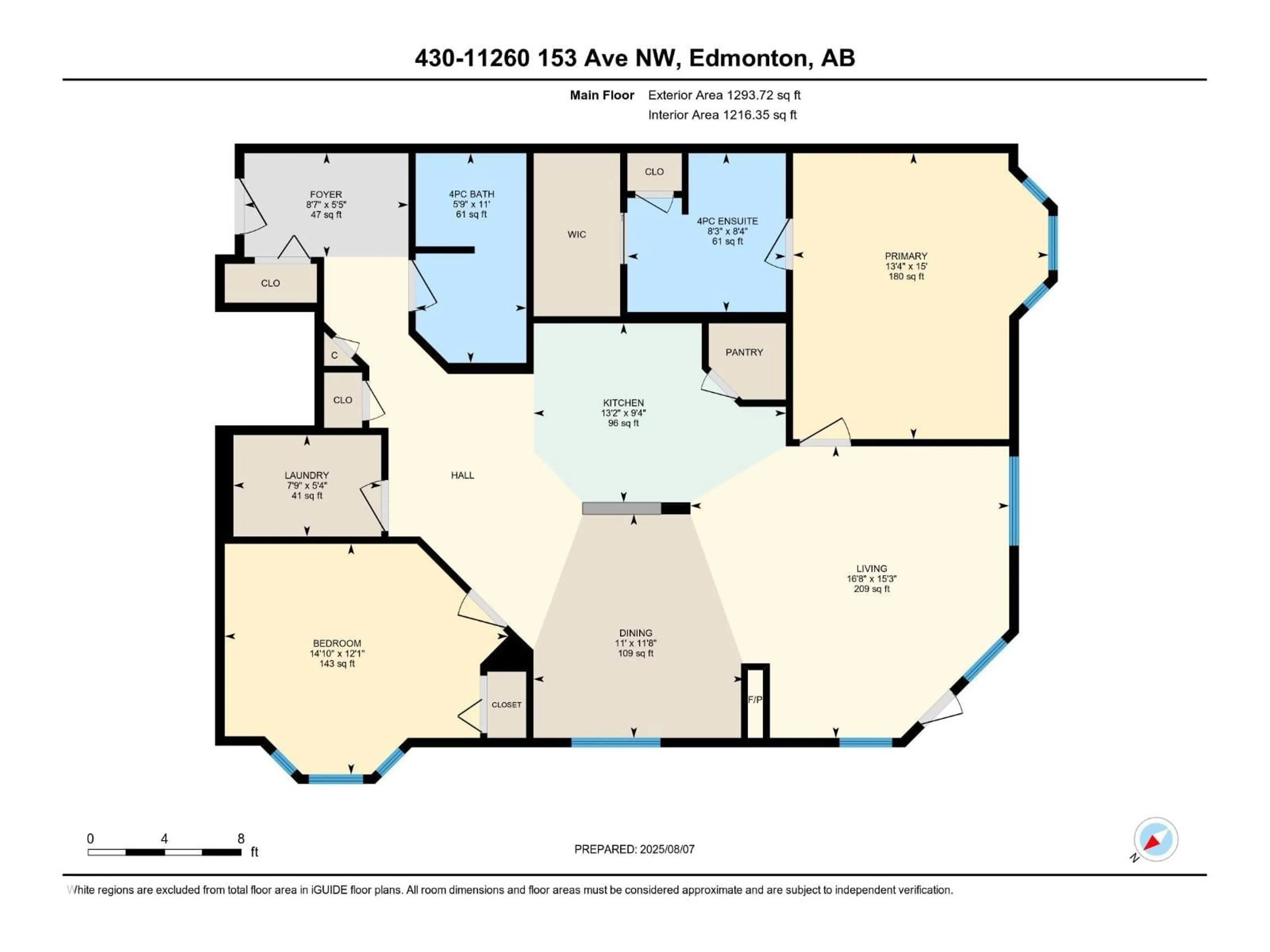 Floor plan for 430 - 11260 153 AV NW, Edmonton Alberta T5X6E7
