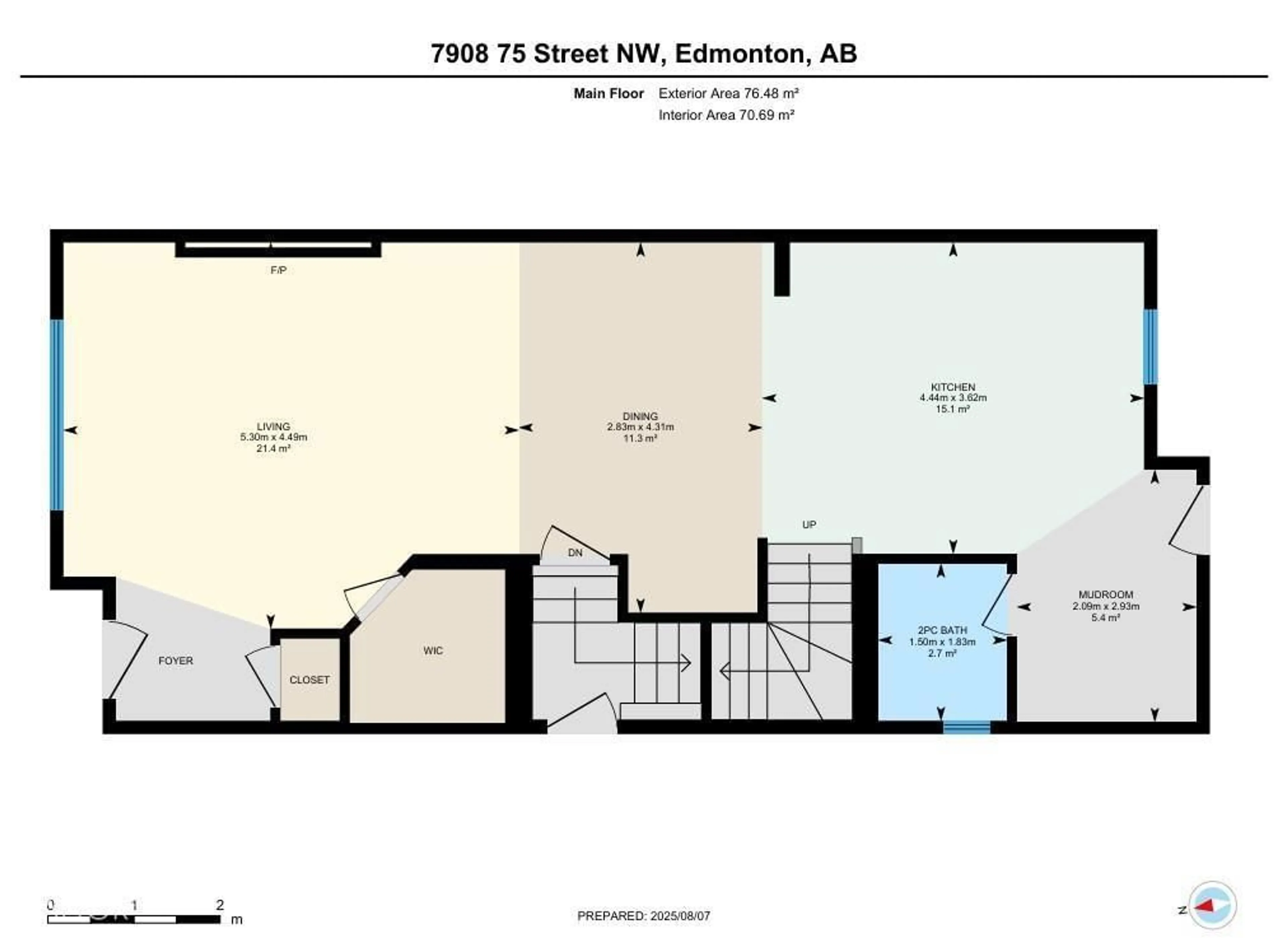 Floor plan for 7908 75 ST, Edmonton Alberta T6C2G5