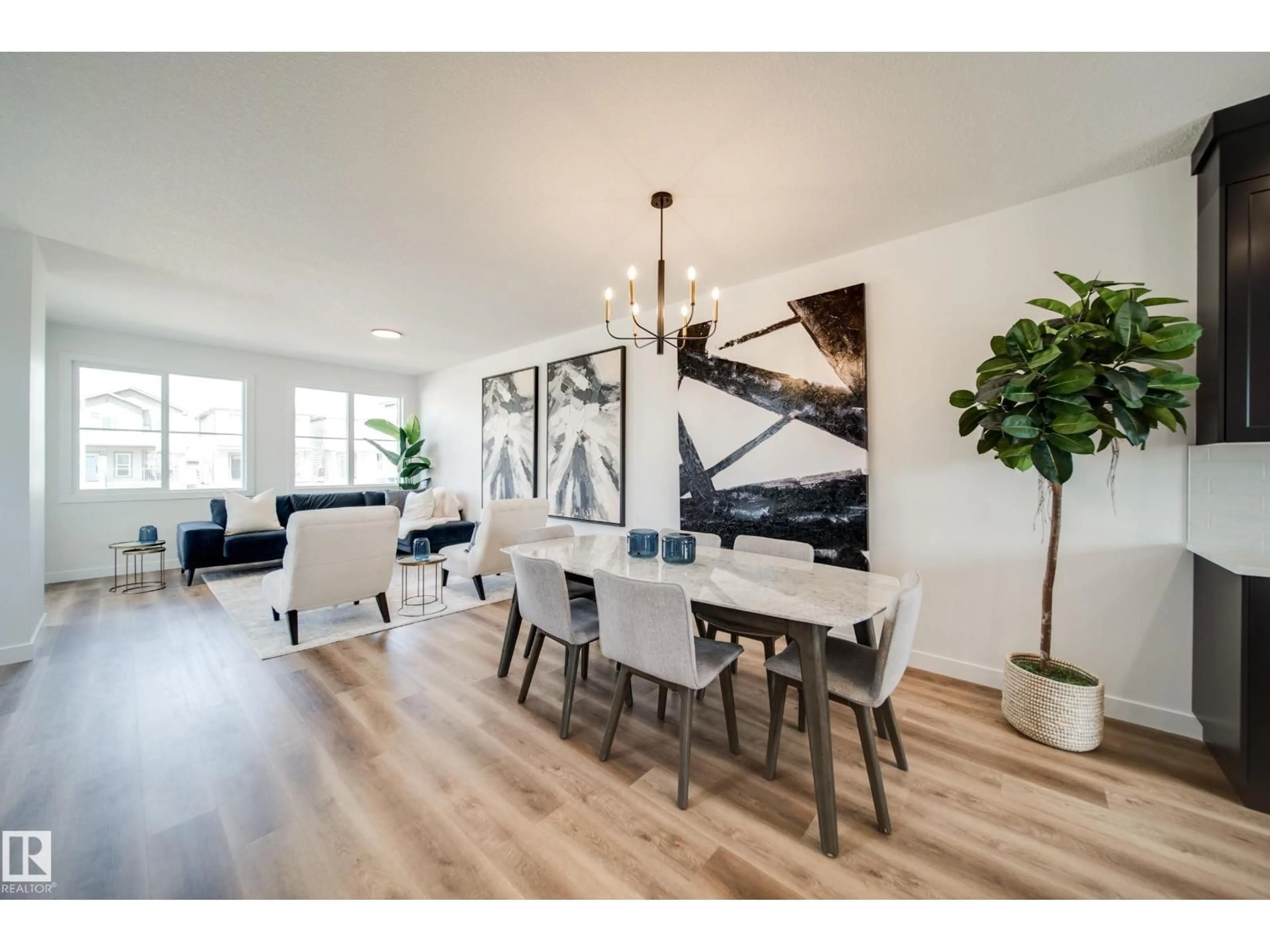 Dining room, wood/laminate floor for 59 SIENNA BV, Fort Saskatchewan Alberta T8L0W3