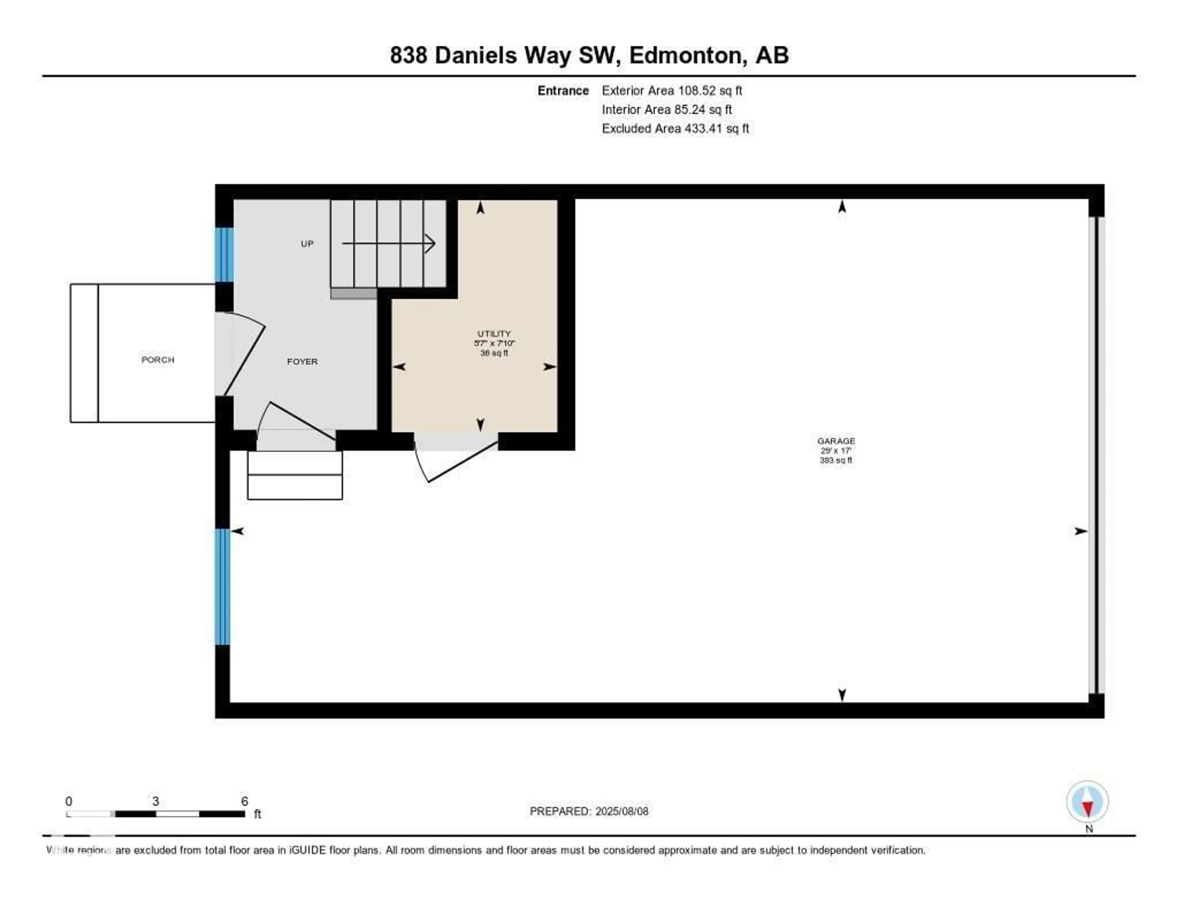 Floor plan for 838 DANIELS WY, Edmonton Alberta T6W4C8