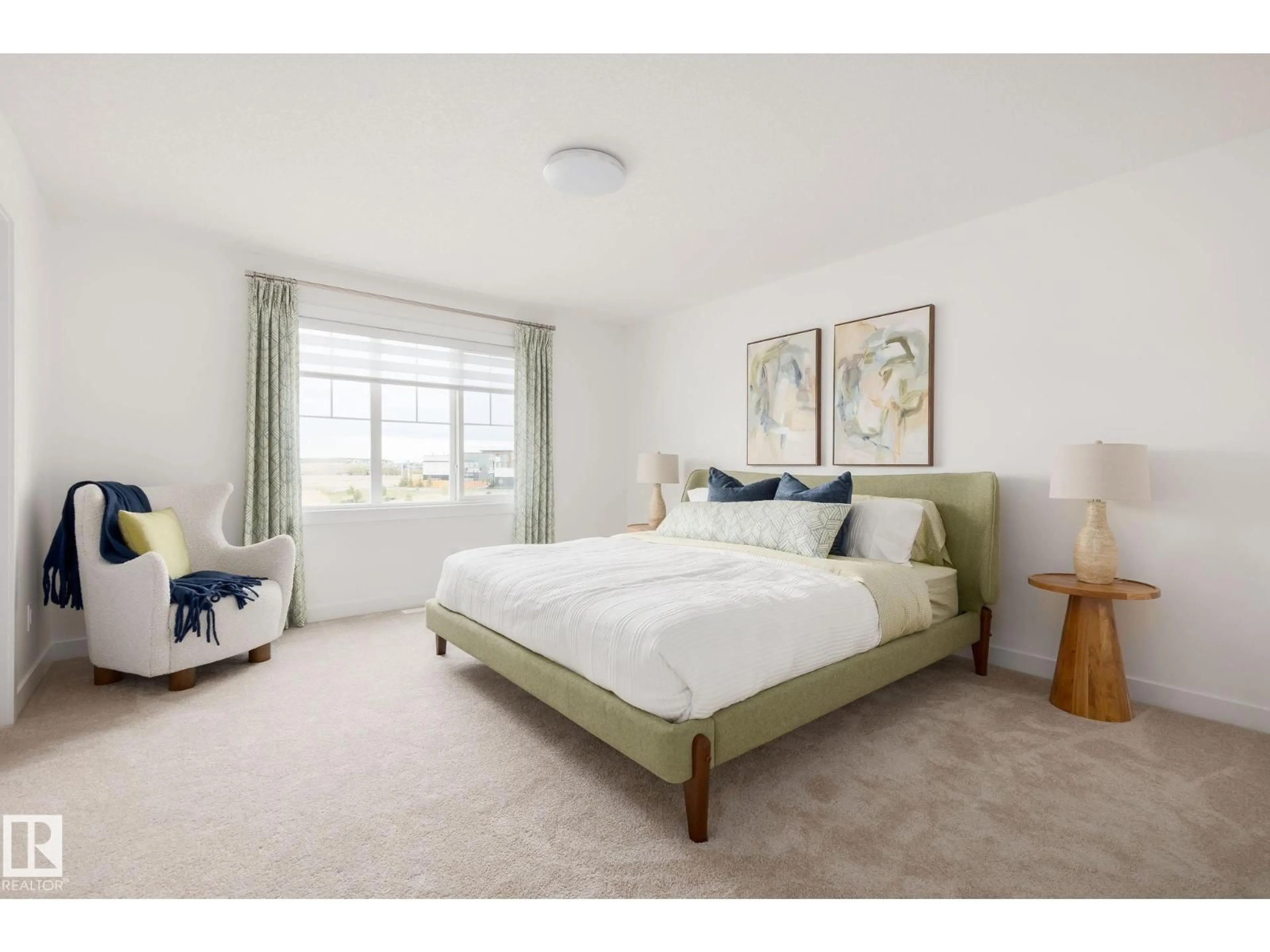 Bedroom with bed, carpet floor for 19415 26 AV, Edmonton Alberta T5Z0T8