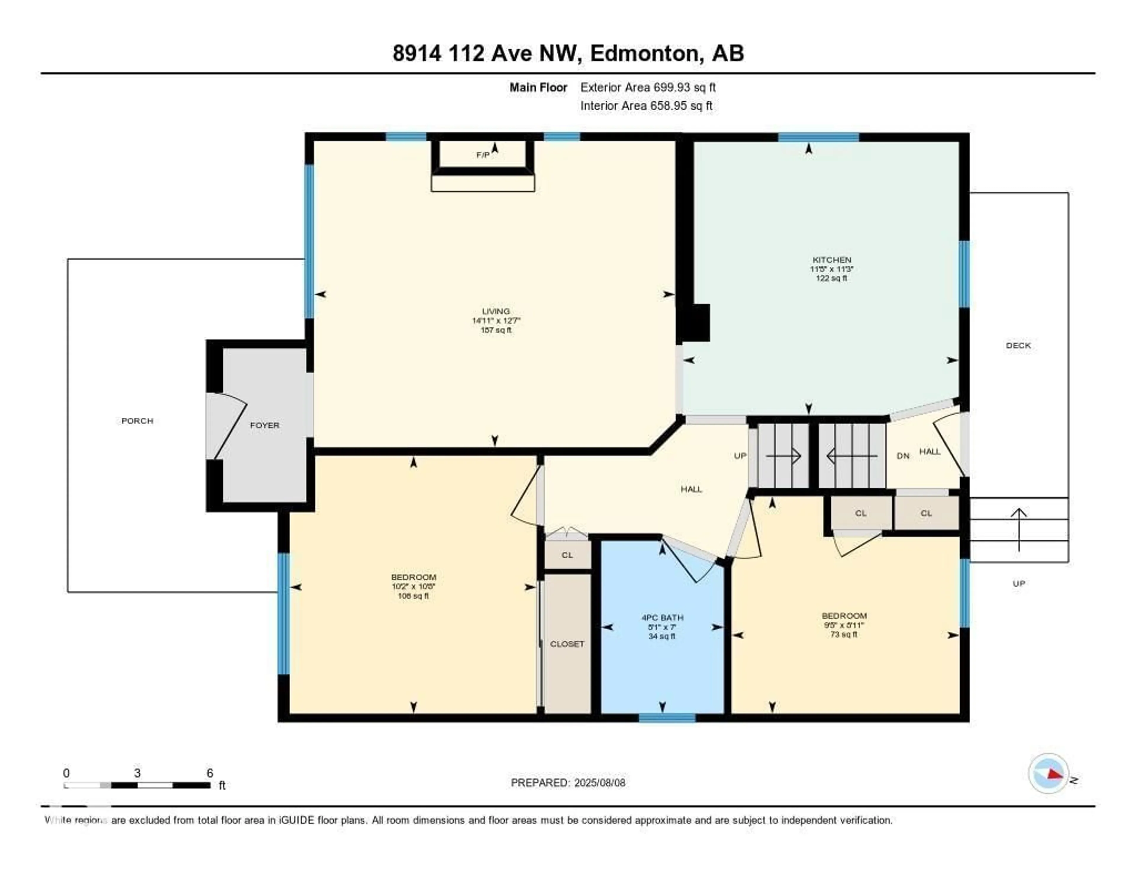 Floor plan for 8914 112 AV, Edmonton Alberta T5B0G9