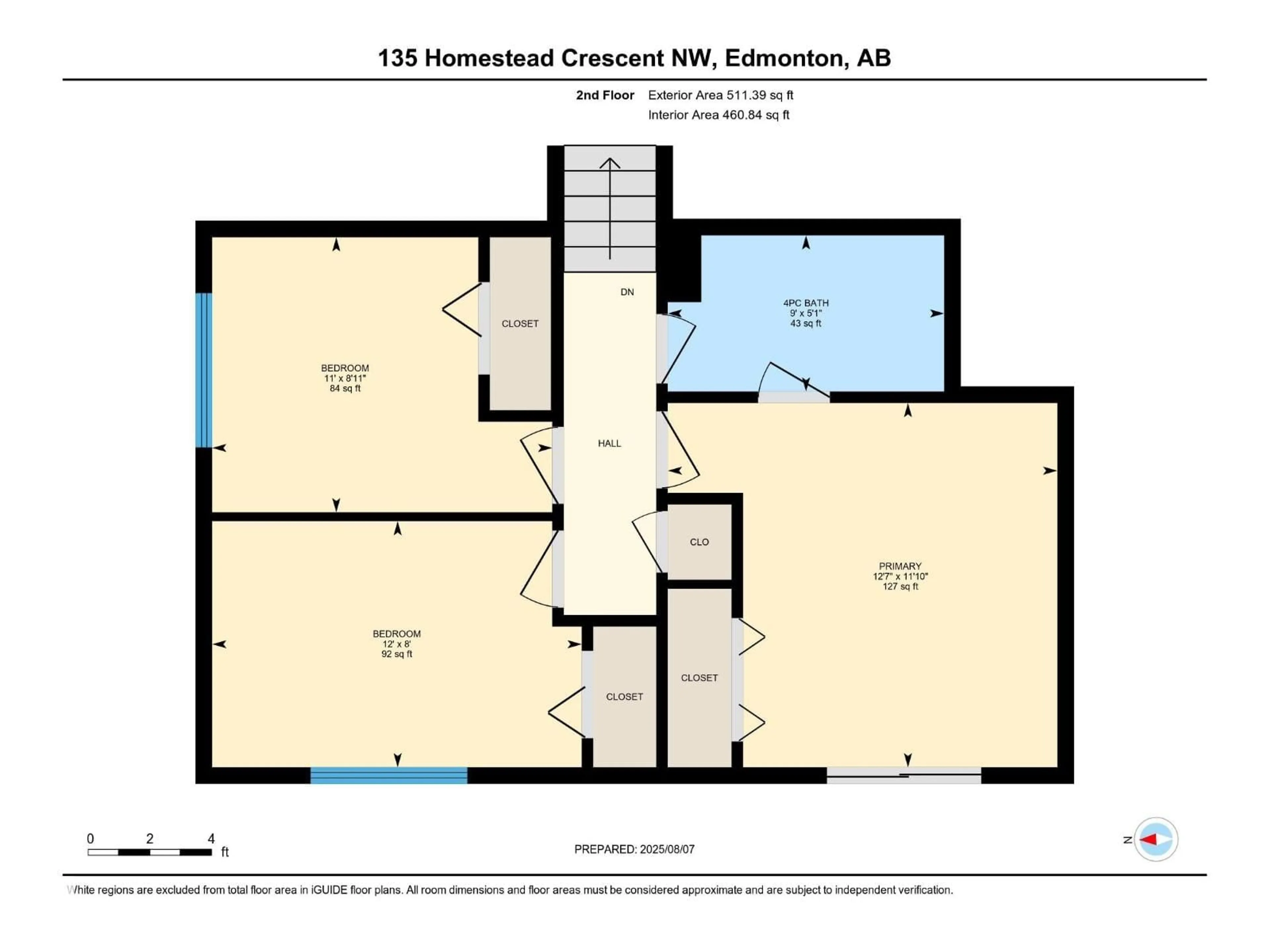 Floor plan for 135 HOMESTEAD CR, Edmonton Alberta T5A2Y1