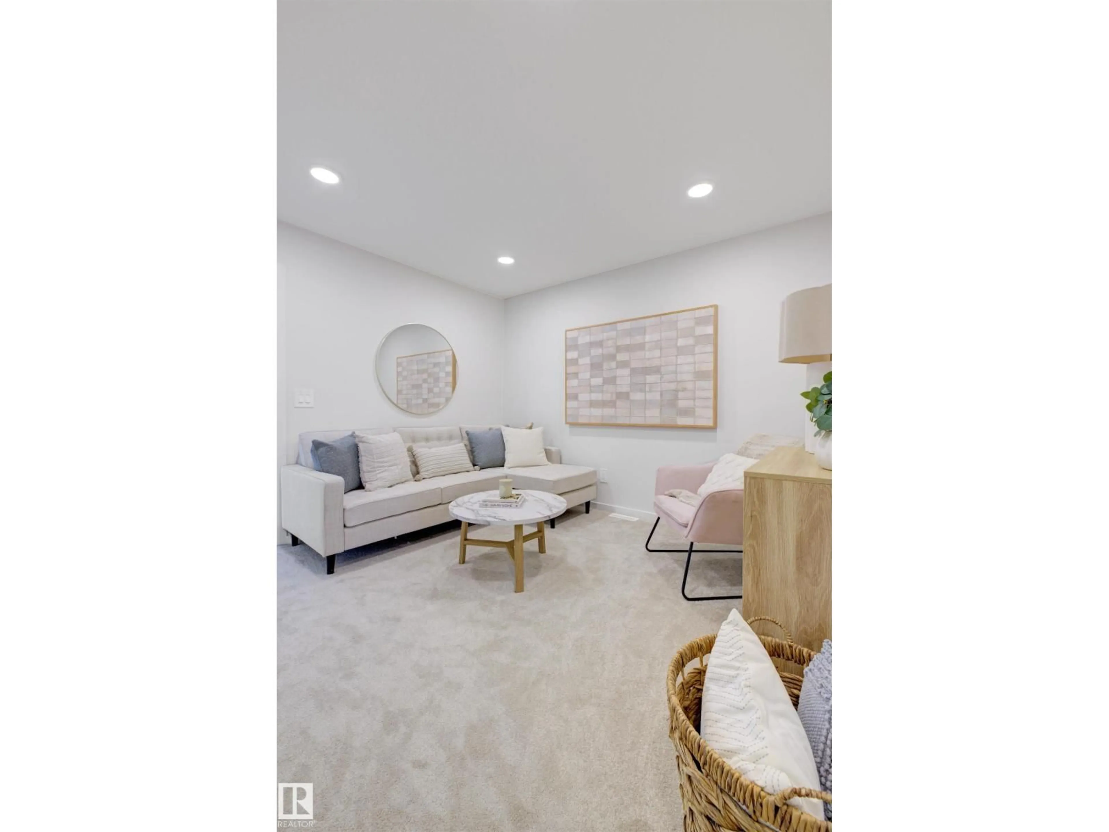 Living room with furniture, ceramic/tile floor for 842 ROWAN CL, Edmonton Alberta T6X3J4