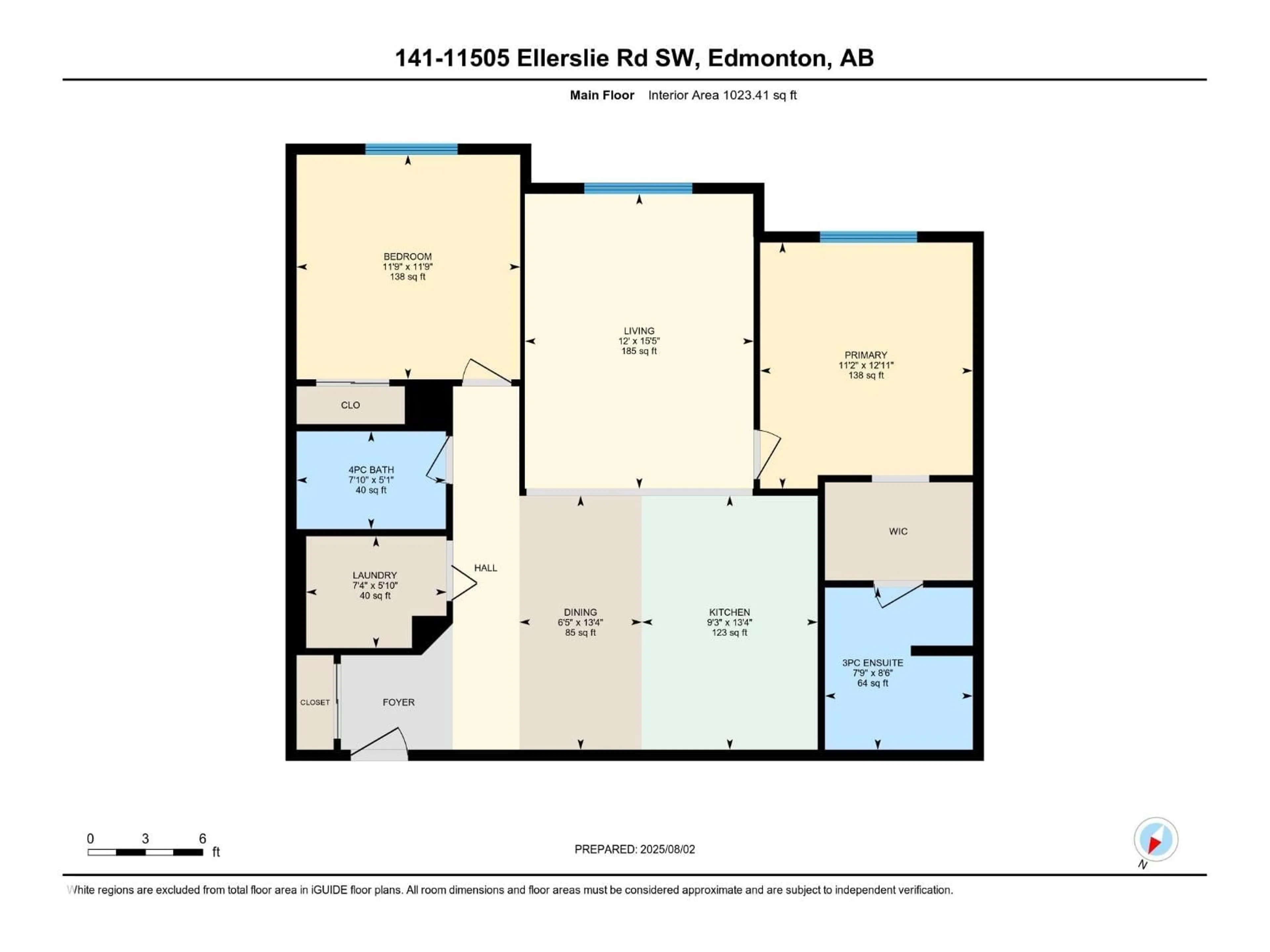 Floor plan for 141 - 11505 ELLERSLIE ROAD SW, Edmonton Alberta T6W2A9