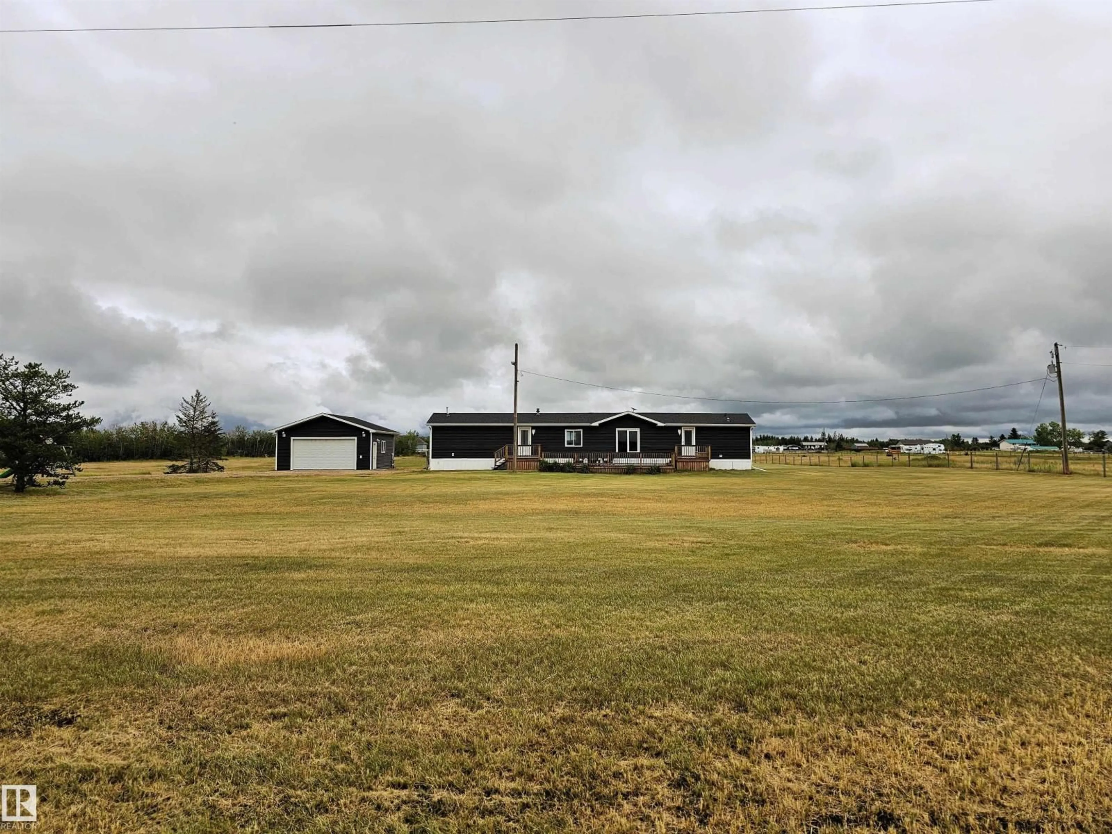 A pic from outside/outdoor area/front of a property/back of a property/a pic from drone, building for 42 RICHFIELD RD, Rural Sturgeon County Alberta T0G1L2