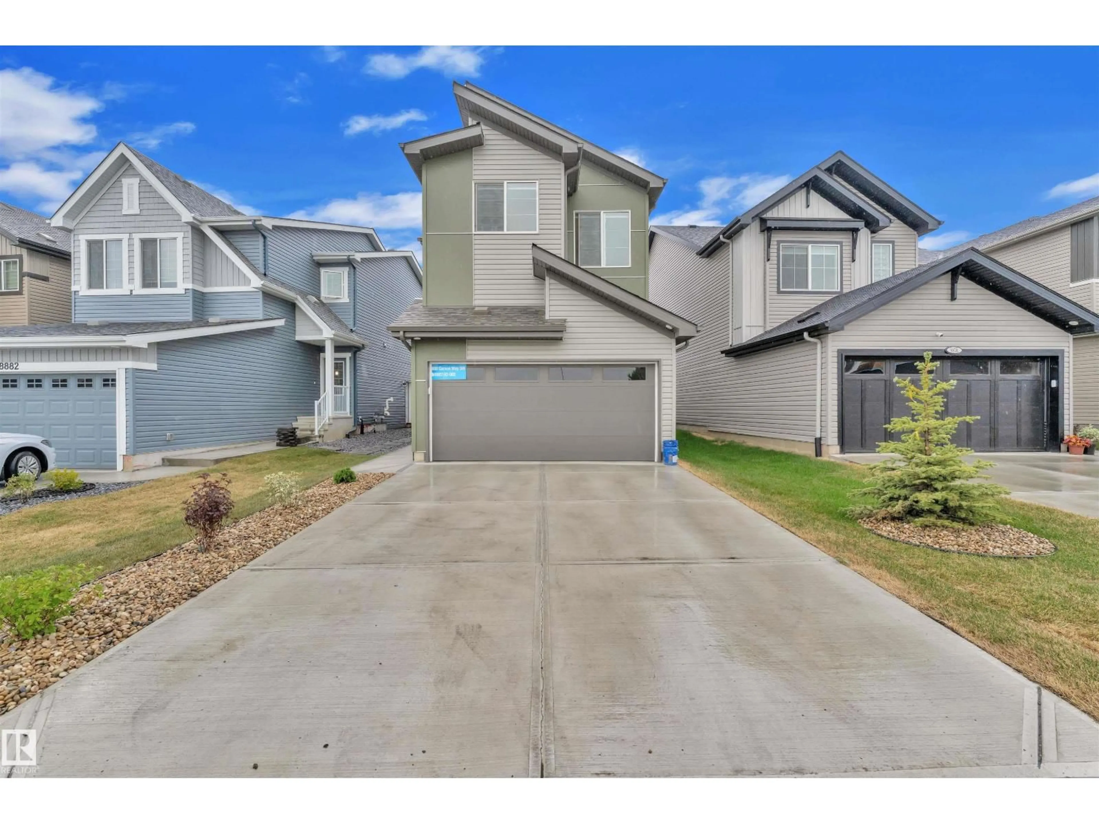 A pic from outside/outdoor area/front of a property/back of a property/a pic from drone, street for 8880 CARSON WY, Edmonton Alberta T6W5H8