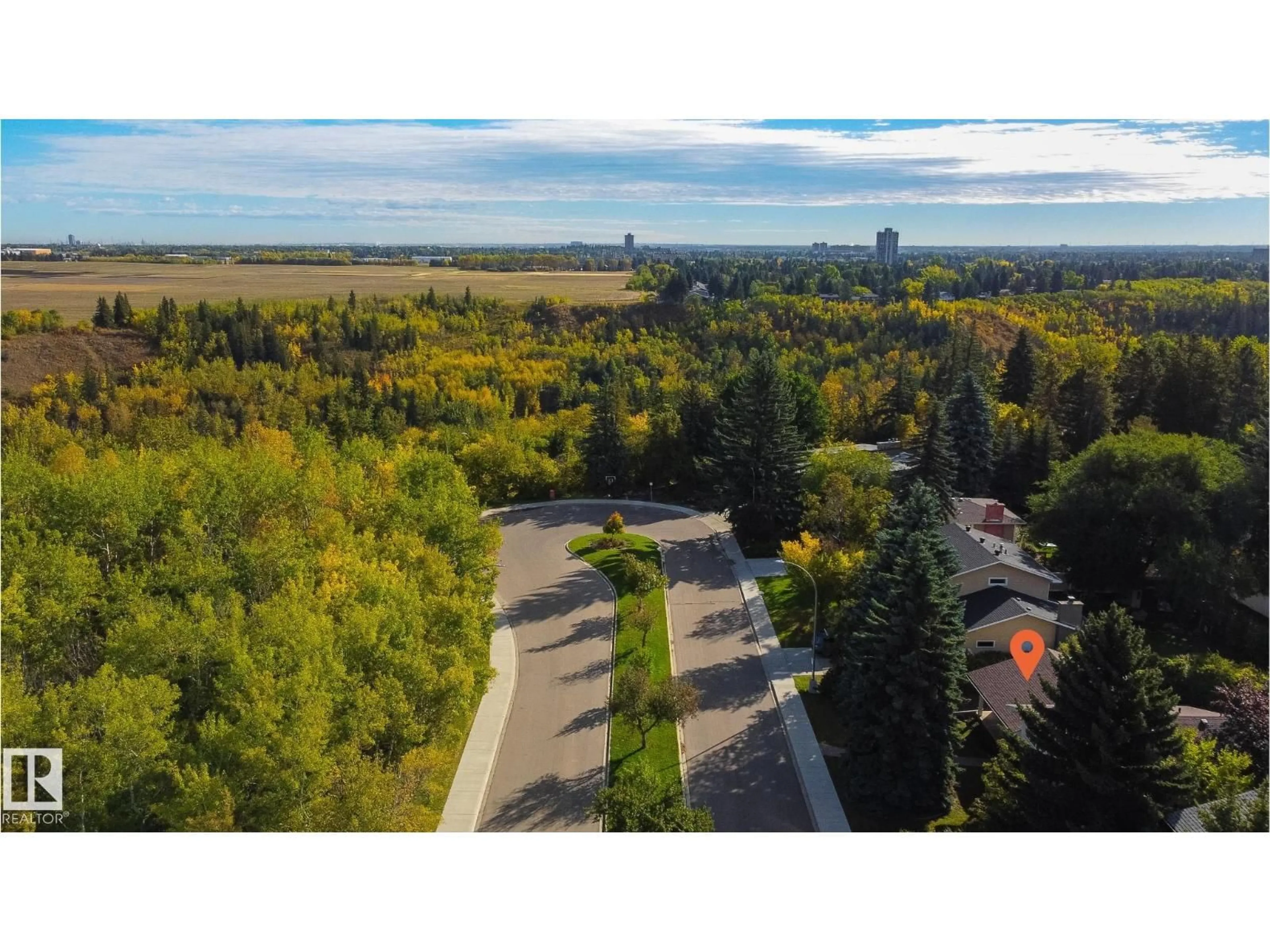 A pic from outside/outdoor area/front of a property/back of a property/a pic from drone, forest/trees view for NW - 14007 53 AV, Edmonton Alberta T6H0S9