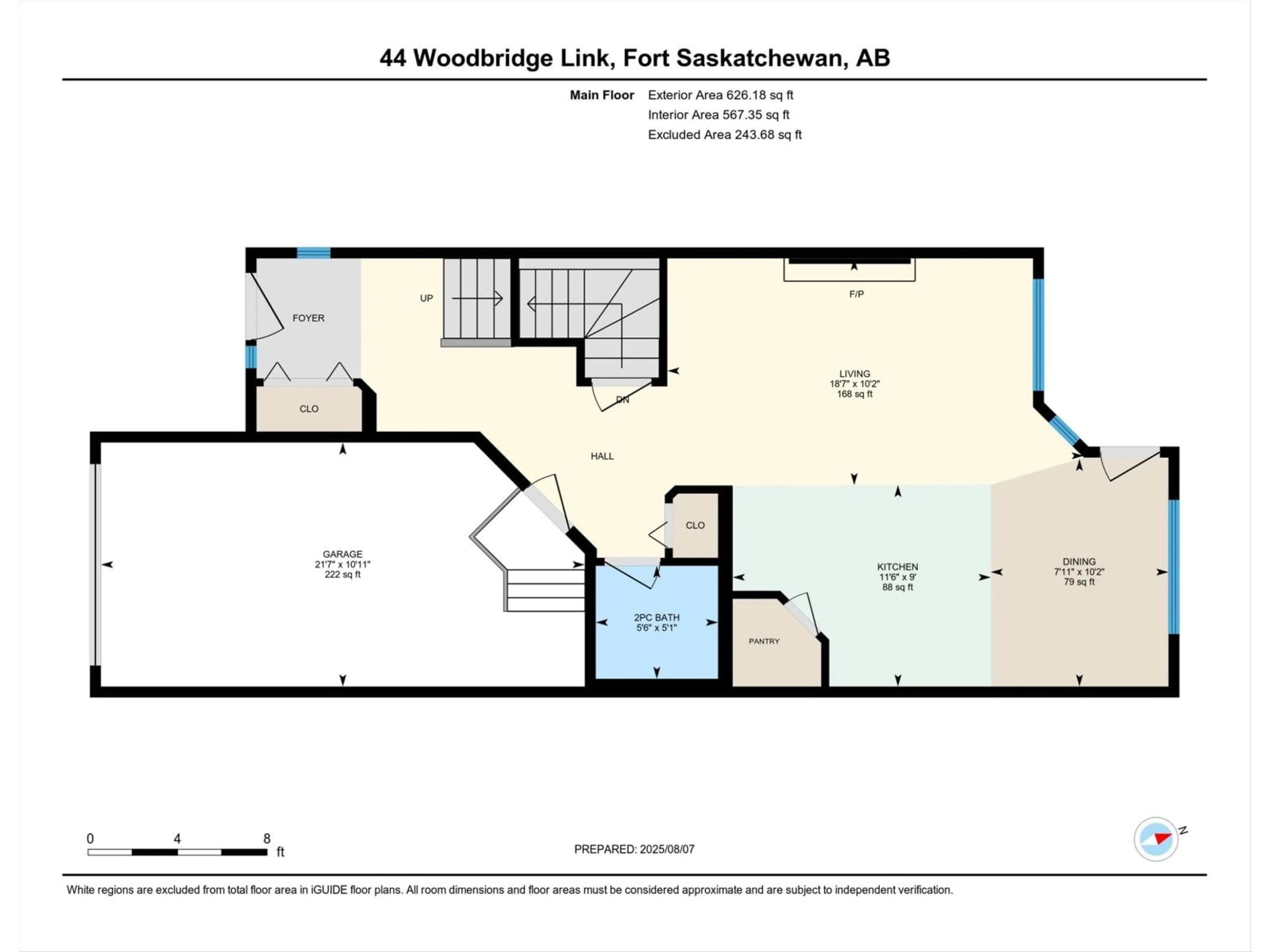 Floor plan for 44 WOODBRIDGE LI, Fort Saskatchewan Alberta T8L0H8